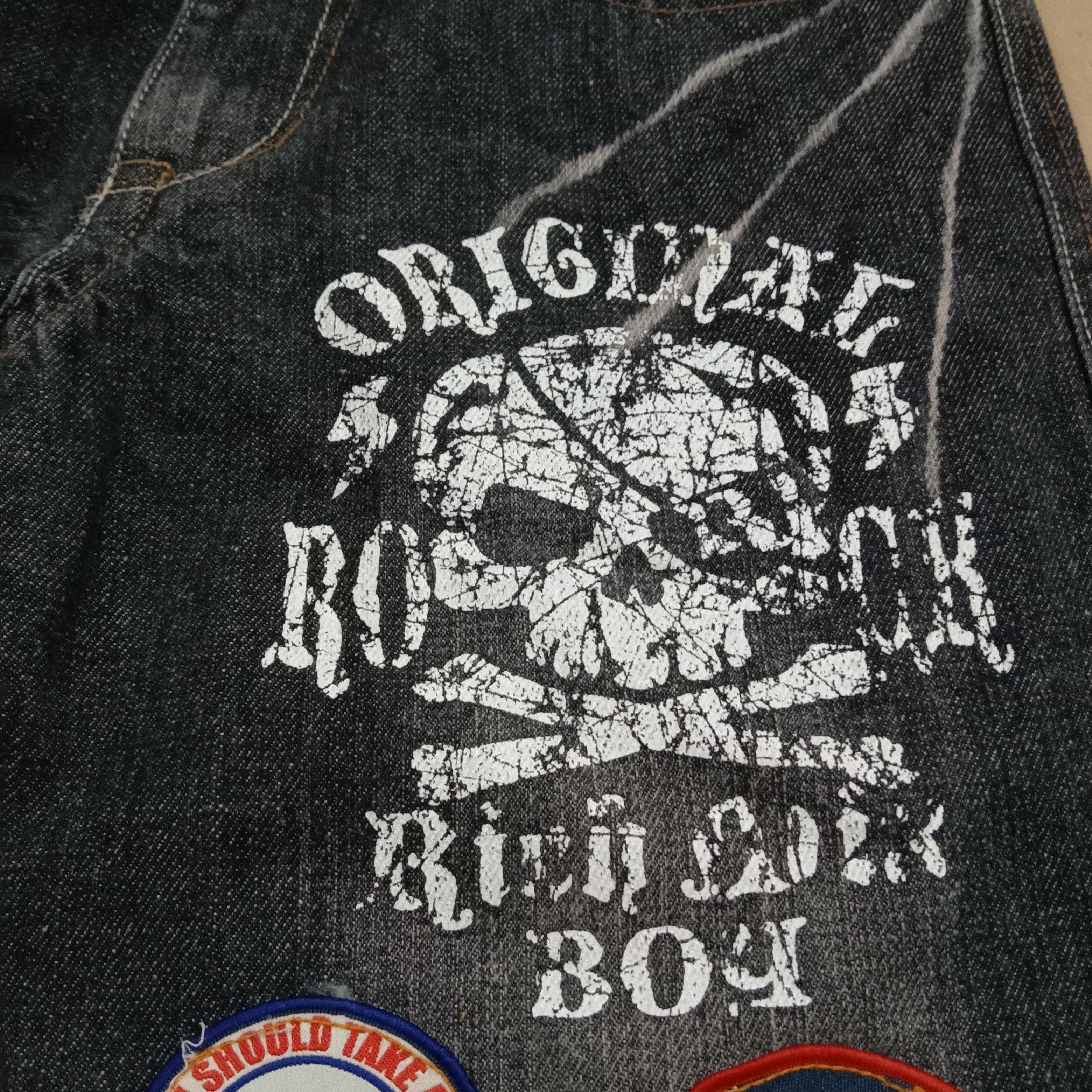 Affliction 🇯🇵 Japanese Crazy Baggy Skull Mixboy Patch Denim Pant Size US 30 / EU 46 - 6 Thumbnail