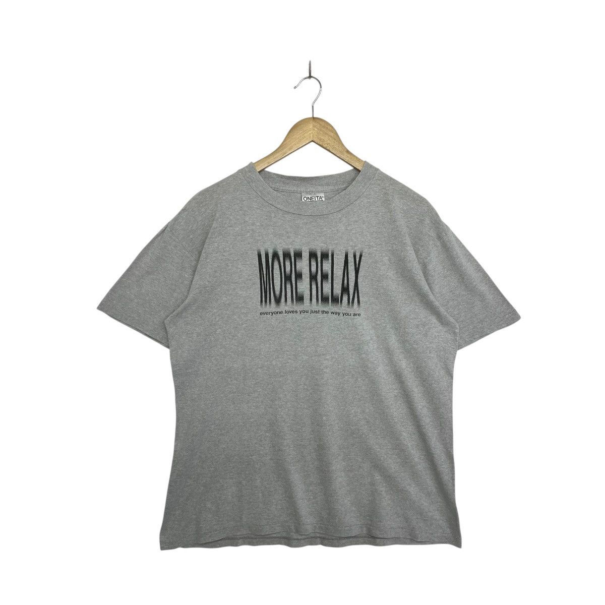 Vintage VINTAGE ONEITA MORE RELAX MOTION SPELLOUT TSHIRT Size US M / EU 48-50 / 2 - 1 Thumbnail