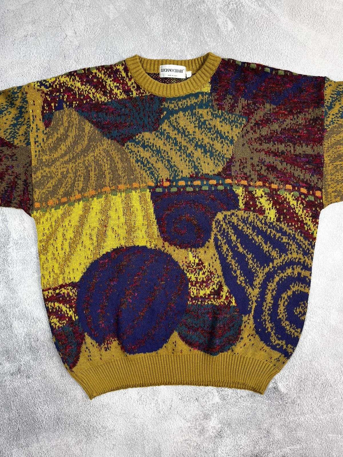 Japanese Brand × Vintage Vintage 90s abstract coggi style sweater 00s Japanese Size US L / EU 52-54 / 3 - 2 Thumbnail