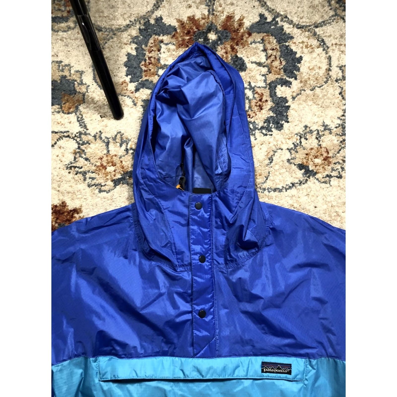 Patagonia Patagonia Jacket Mens M Blue Hooded Nylon Anorak Kangaroo Pocket Shell Size US M / EU 48-50 / 2 - 2 Thumbnail
