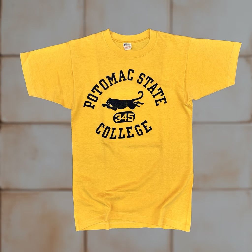 Champion VINTAGE Champion Running Man T Shirt Mens 1950s 60s Potomac State College Panther Yellow M Size US M / EU 48-50 / 2 - 1 Thumbnail