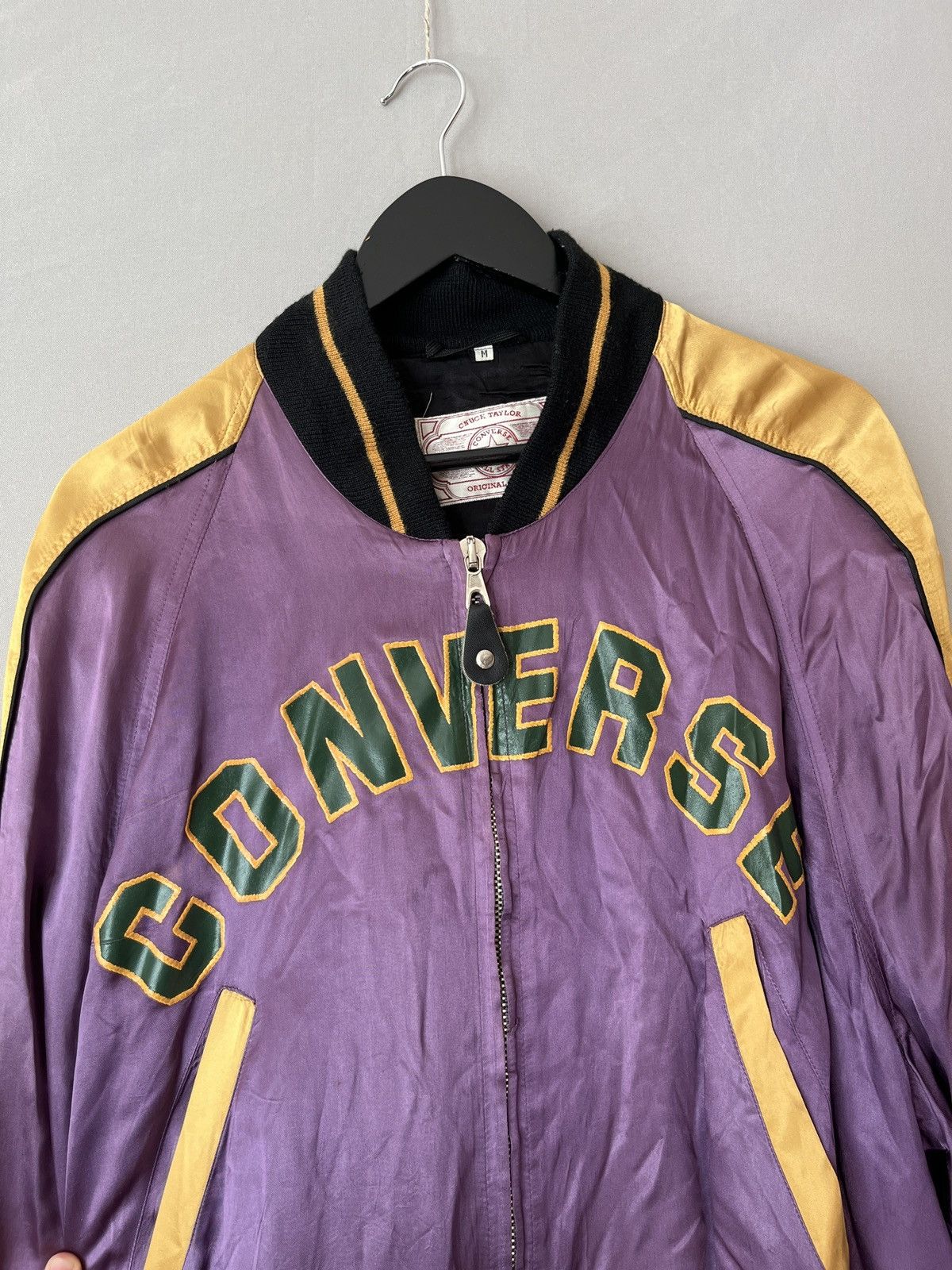Converse Vintage CONVERSE Satin Varsity Baseball Bomber Jacket Size US M / EU 48-50 / 2 - 10 Thumbnail