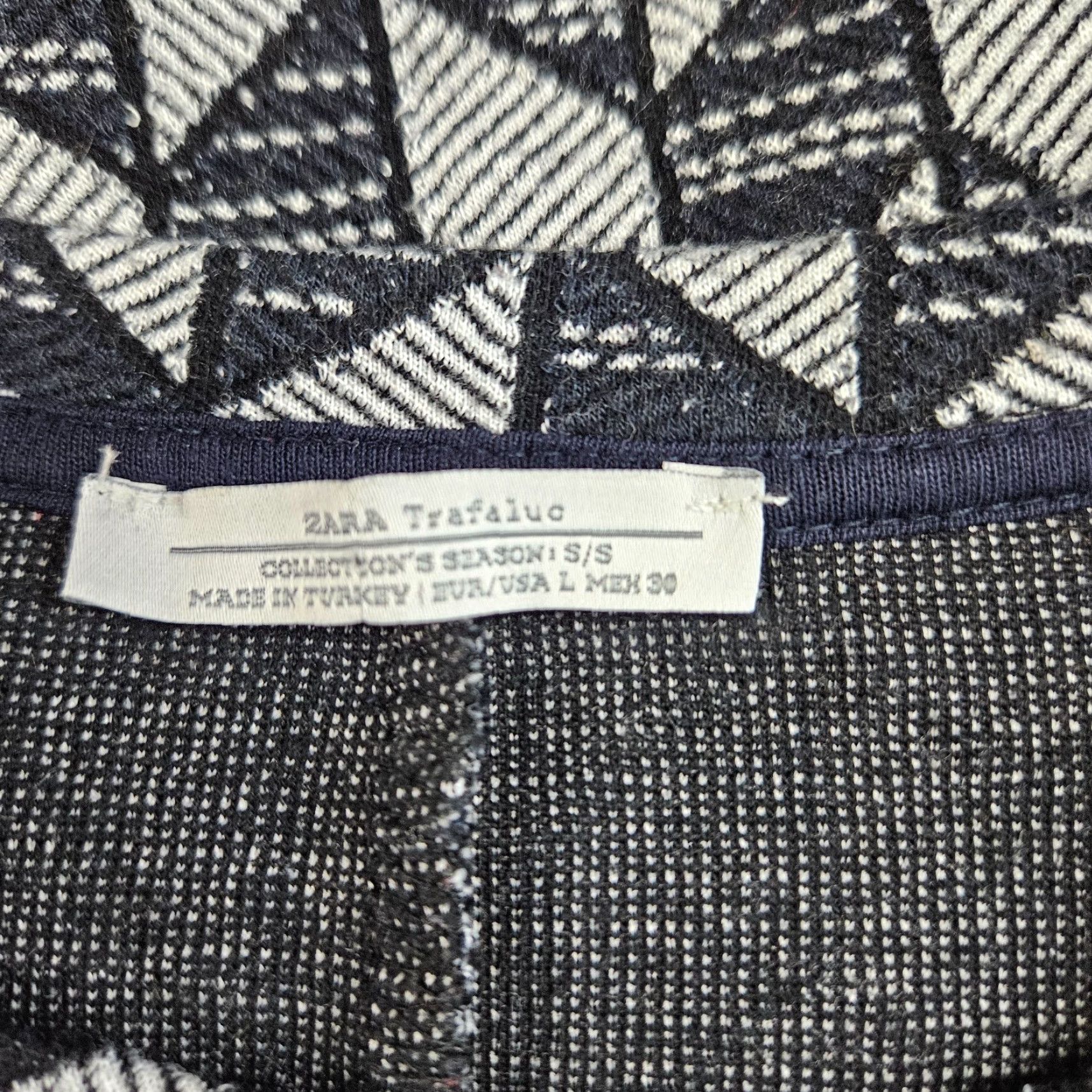 Zara Zara Trafaluc Womens Top Sz L Black Gray Cotton Blend Short Sleeve Round Neck Pullover Blouse Size L / US 10 / IT 46 - 6 Thumbnail