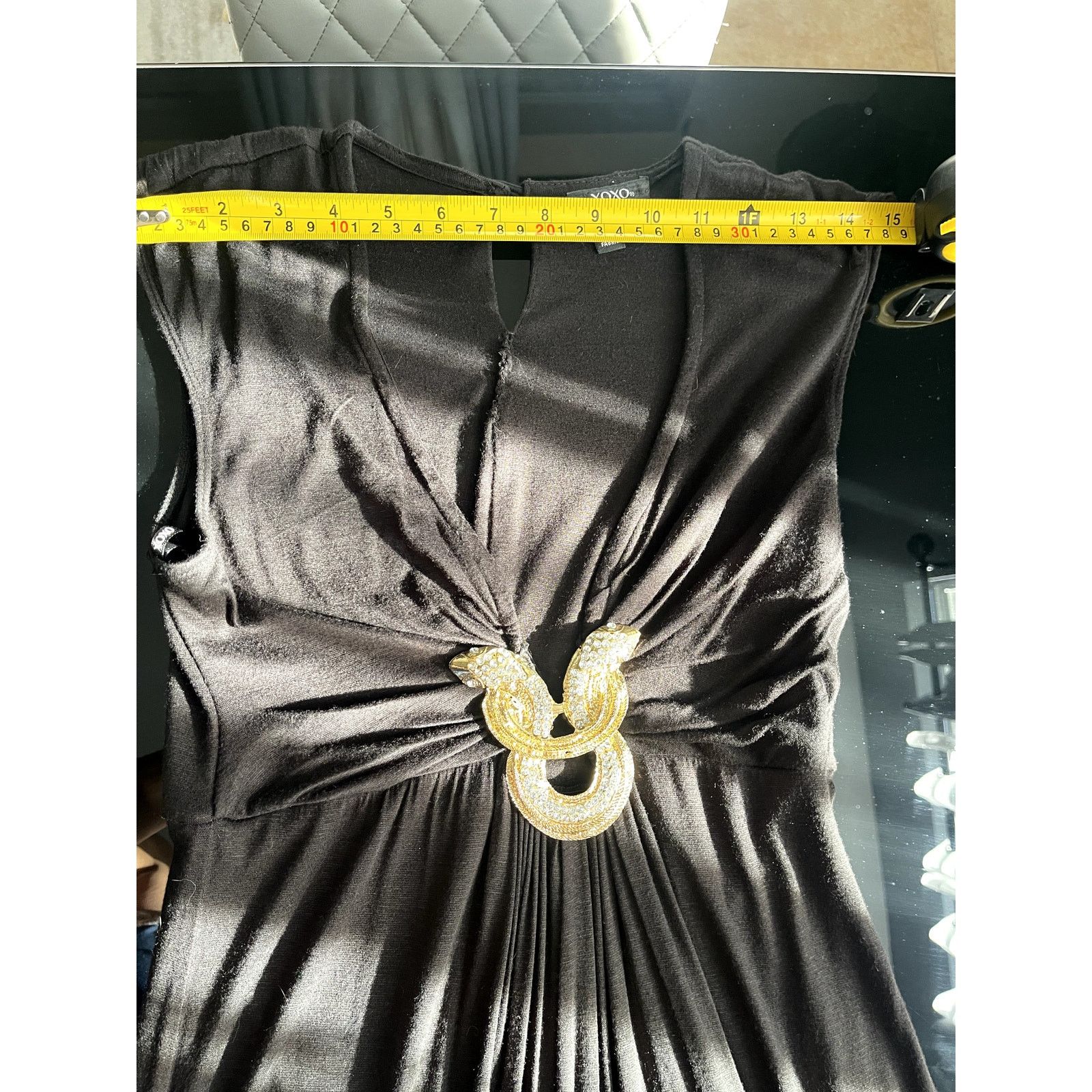 XOXO XOXO Black Wide-Leg Sleeveless Jumpsuit Size 30" / US 8 / IT 44 - 4 Thumbnail