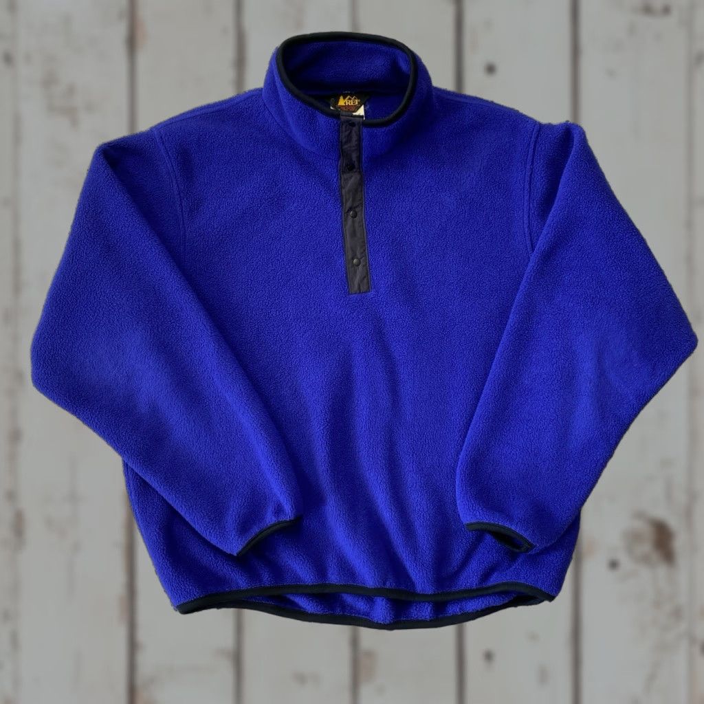 Vintage VINTAGE REI Sweatshirt Mens Medium Blue Fleece Lined Mock Neck Half Snap Outdoor Size US M / EU 48-50 / 2 - 1 Thumbnail