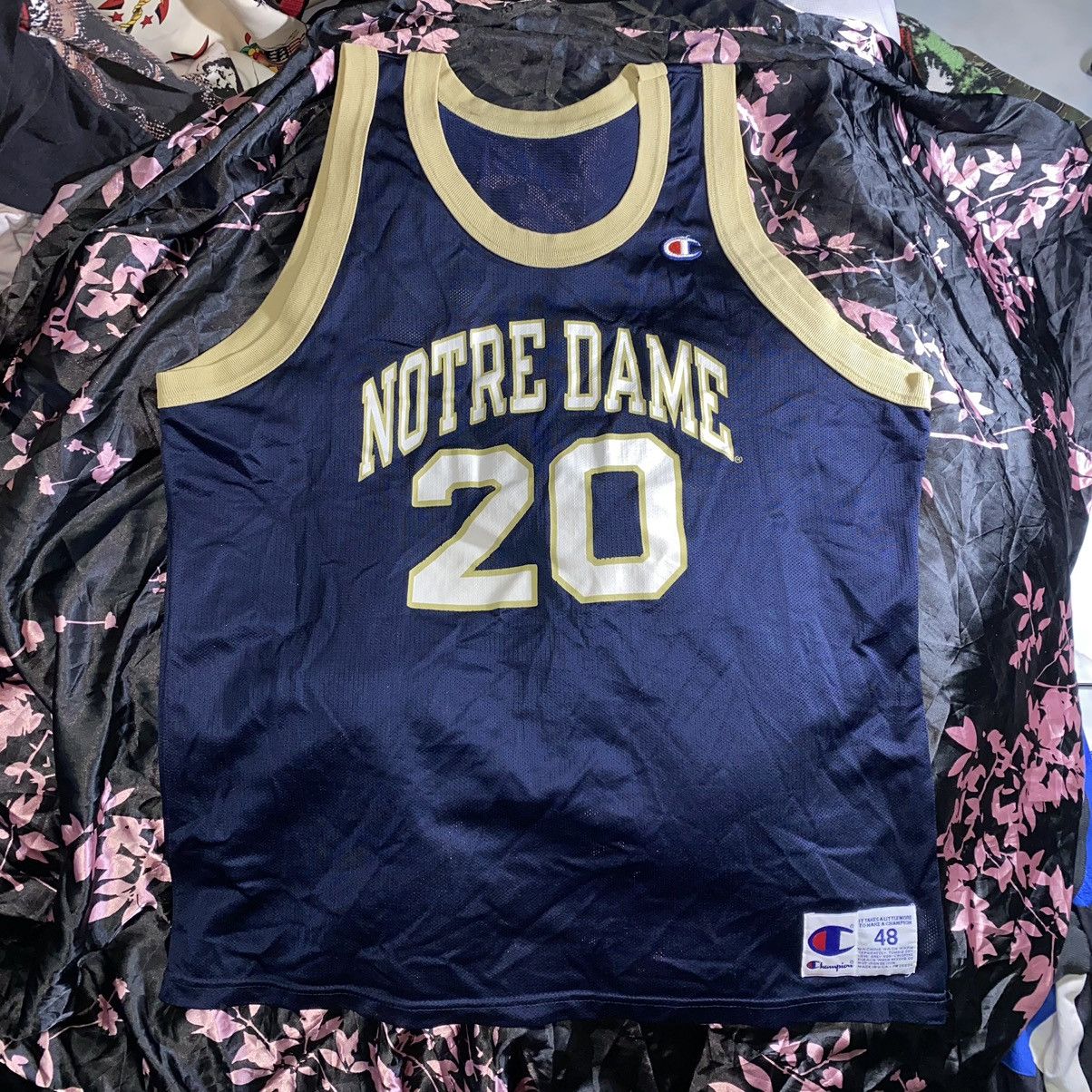 Champion VTG 90S NOTRE DAME CHAMPION BASKETBALL JERSEY Size US XL / EU 56 / 4 - 1 Thumbnail