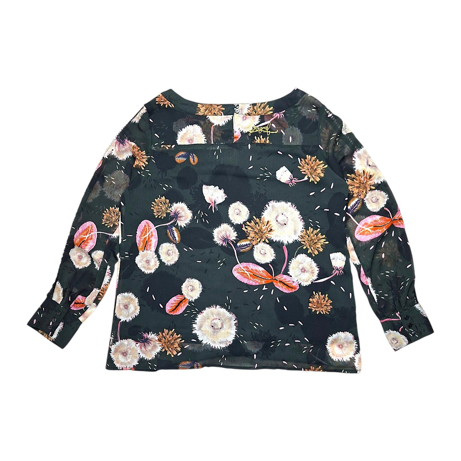 Desigual DESIGUAL Black Floral Blouse XL Long Sleeve Size XL / US 12-14 / IT 48-50 - 10 Thumbnail