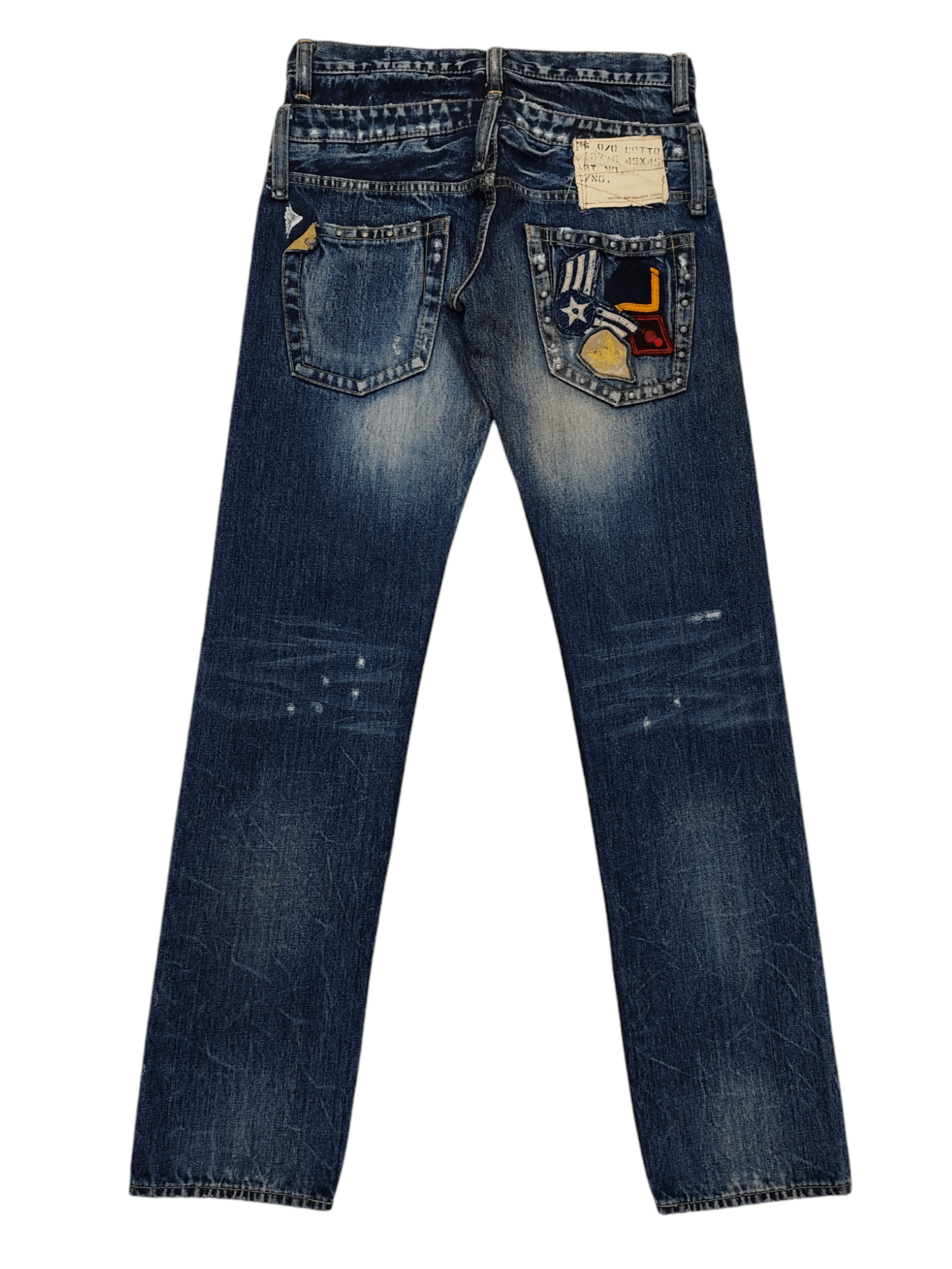🇯🇵 Vtg Antgauge 🇯🇵 Army Pacth Studded Double Waist Jeans