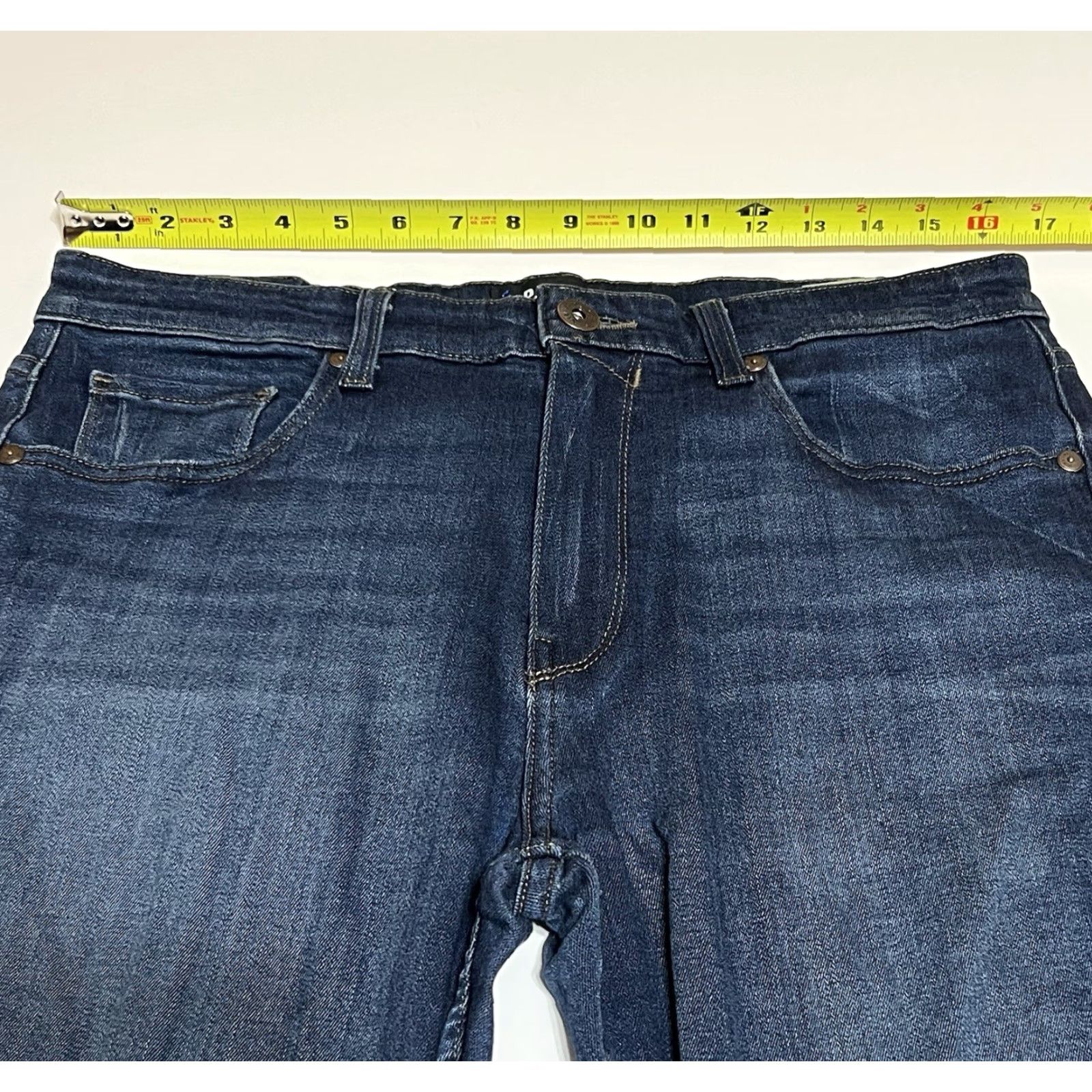 Paige PAIGE Jeans Men’s Lennox 33x32 Slim Fit Dark Wash Blue Denim Stretch Straight Jeans Size US 33 - 3 Thumbnail
