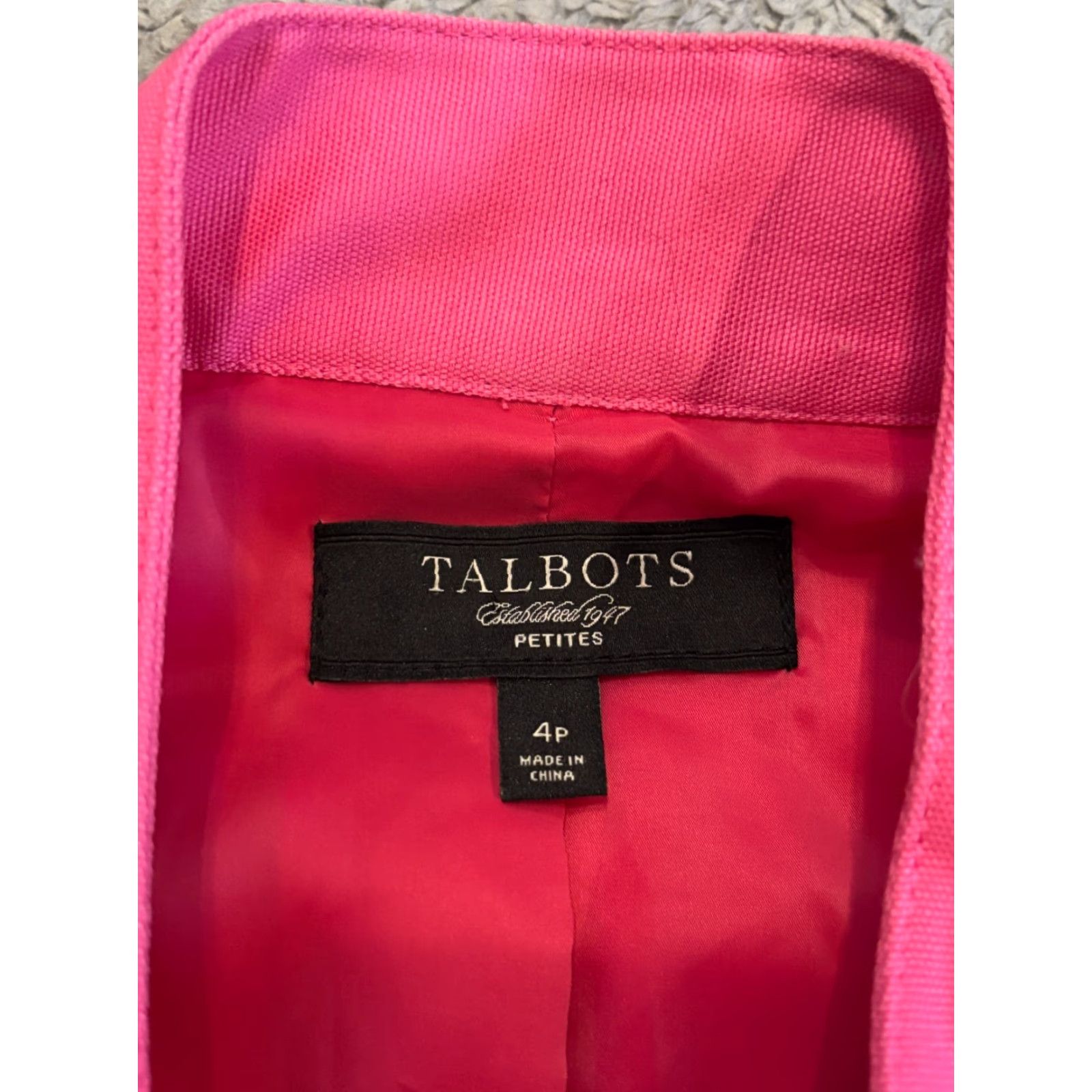 Talbots Talbots Jacket Womens Petite 4 Pink Stretch Chest Pockets Collared Button Front Size S / US 4 / IT 40 - 2 Thumbnail