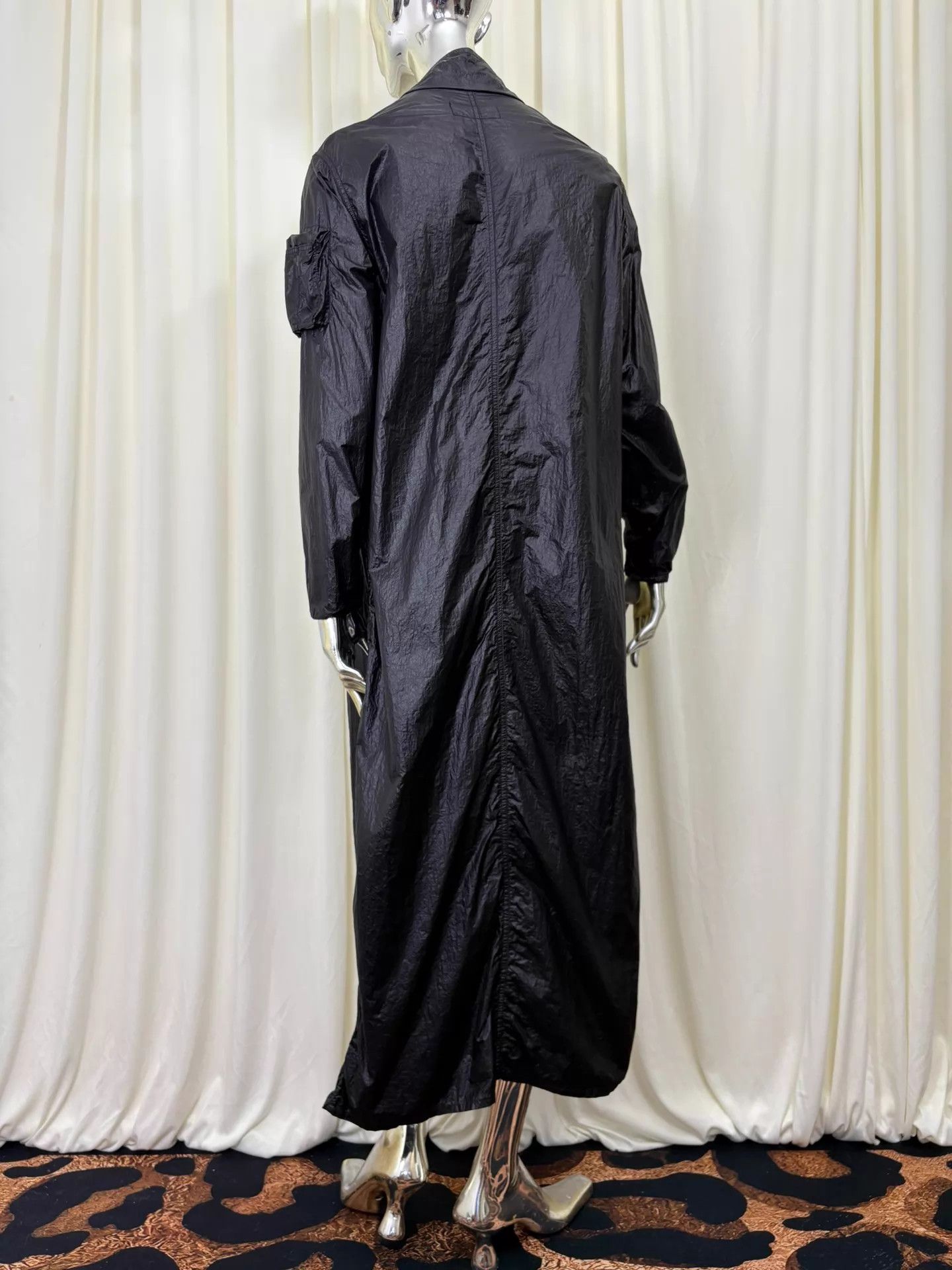 Other SMFK Super Light UV Black Pleated Skin Long Jacket S 99N Size S / US 4 / IT 40 - 5 Thumbnail