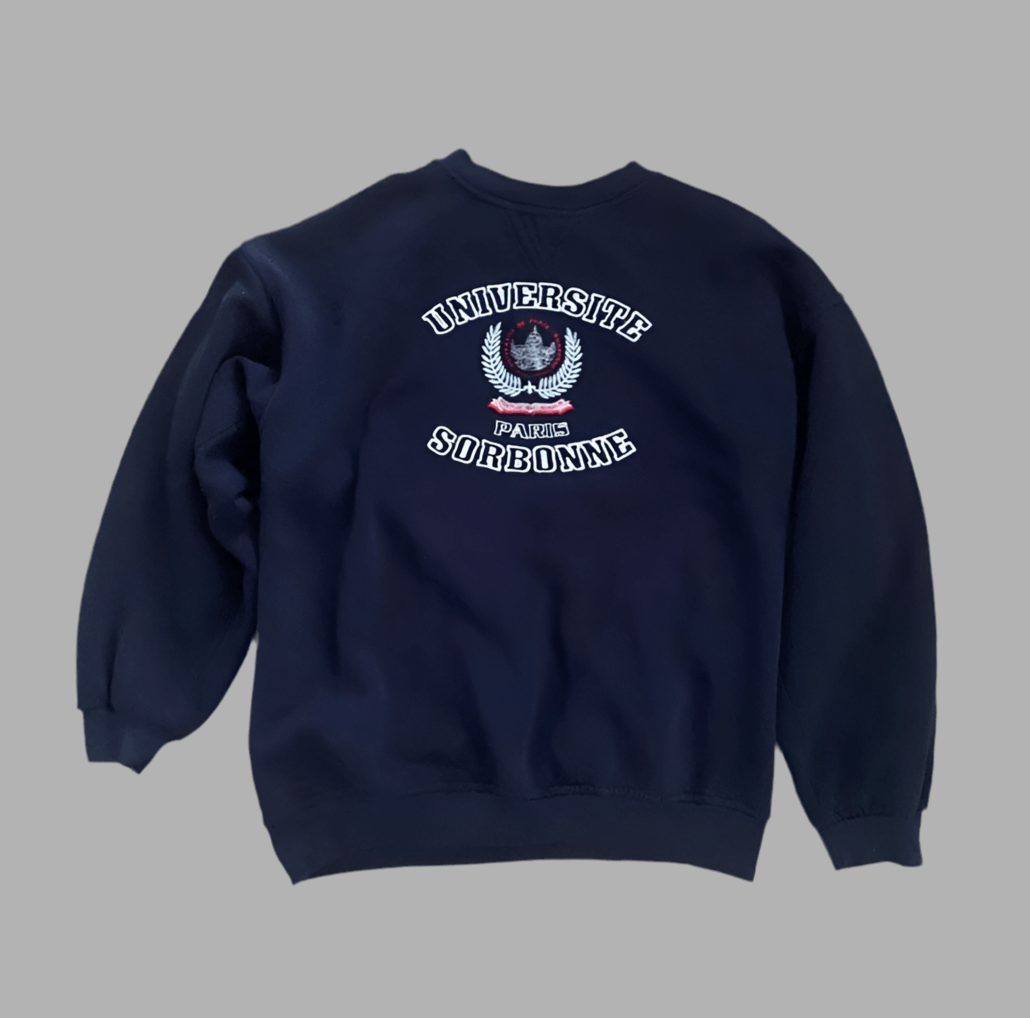 Vintage Universite Paris Sonbonne navy blue vintage crewneck Size US XXL / EU 58 / 5 - 2 Thumbnail