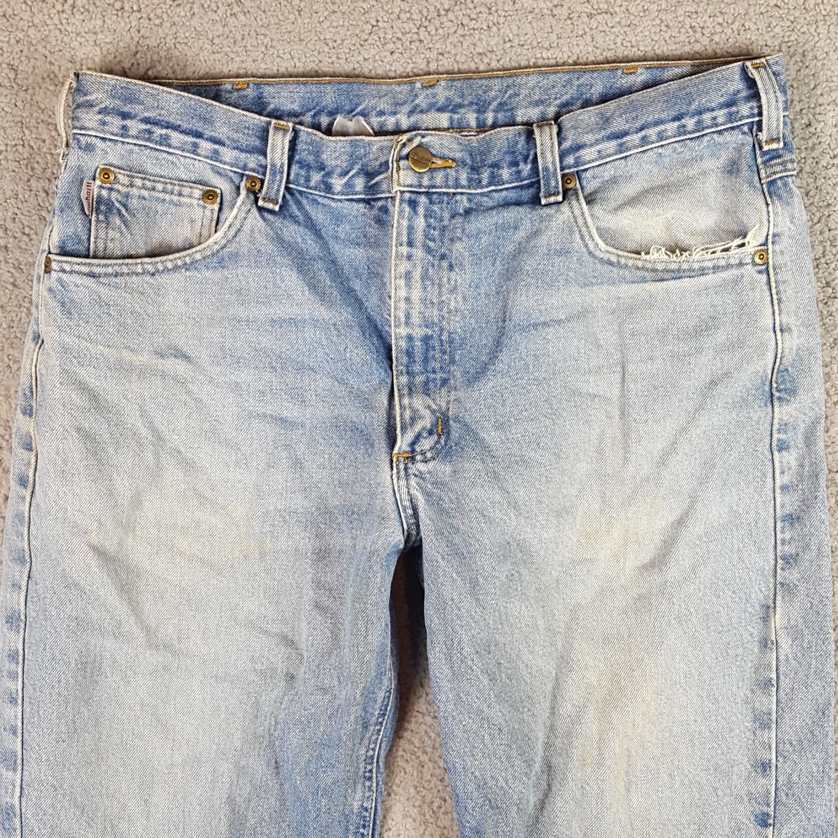 Carhartt VINTAGE Carhartt Grunge Denim Jeans 36x30 Faded Distressed Relaxed Fit 90s Y2K Mens Blue Size US 36 / EU 52 - 2 Thumbnail