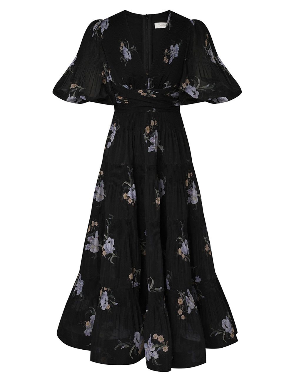 Zimmermann oc11z0825 Pleated Midi Dress in Black Size XS / US 0-2 / IT 36-38 - 1 Thumbnail