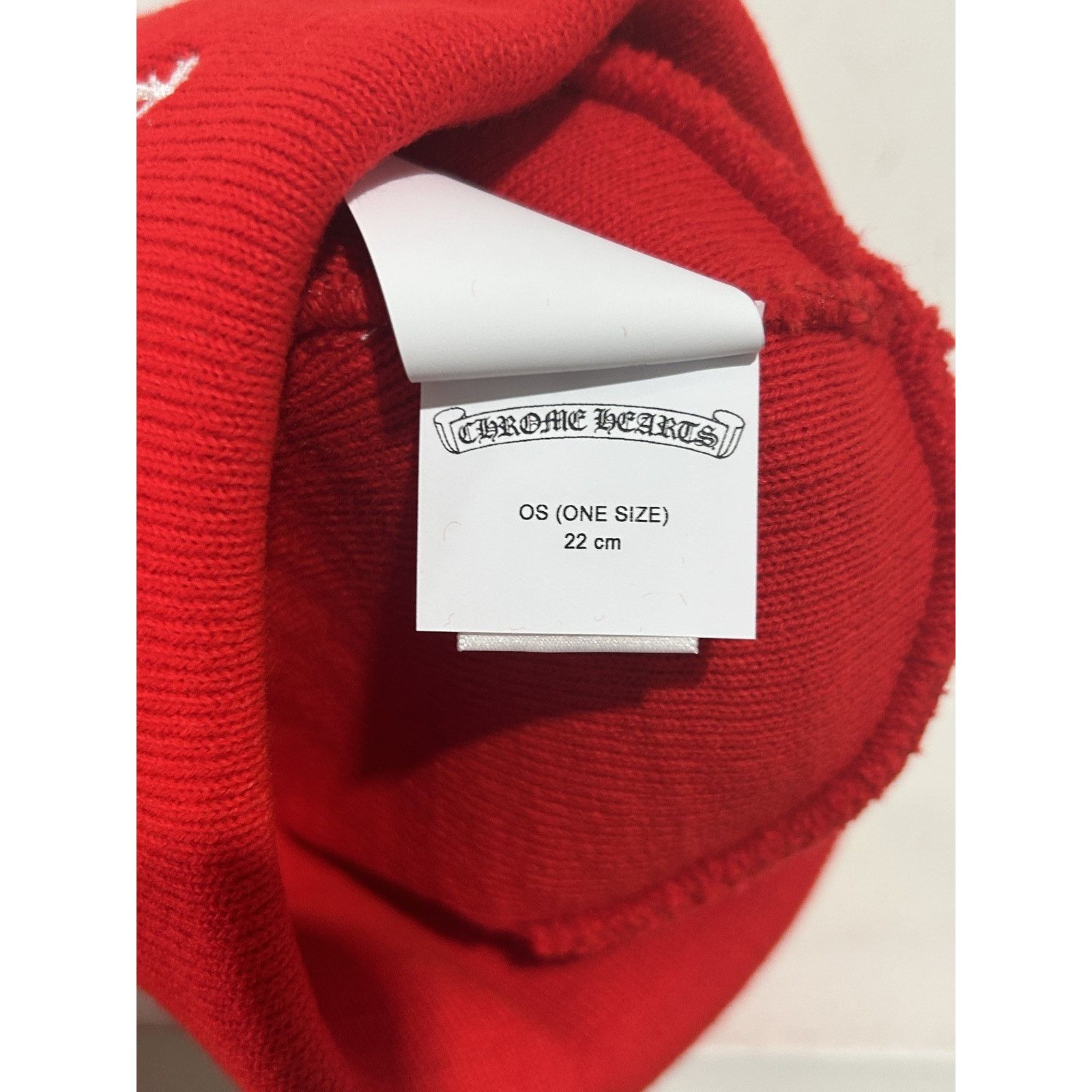 Chrome Hearts CHROME HEARTS RED EMBROIDERED ONLINE EXCLUSIVE BEANIE NEW Size ONE SIZE - 10 Thumbnail