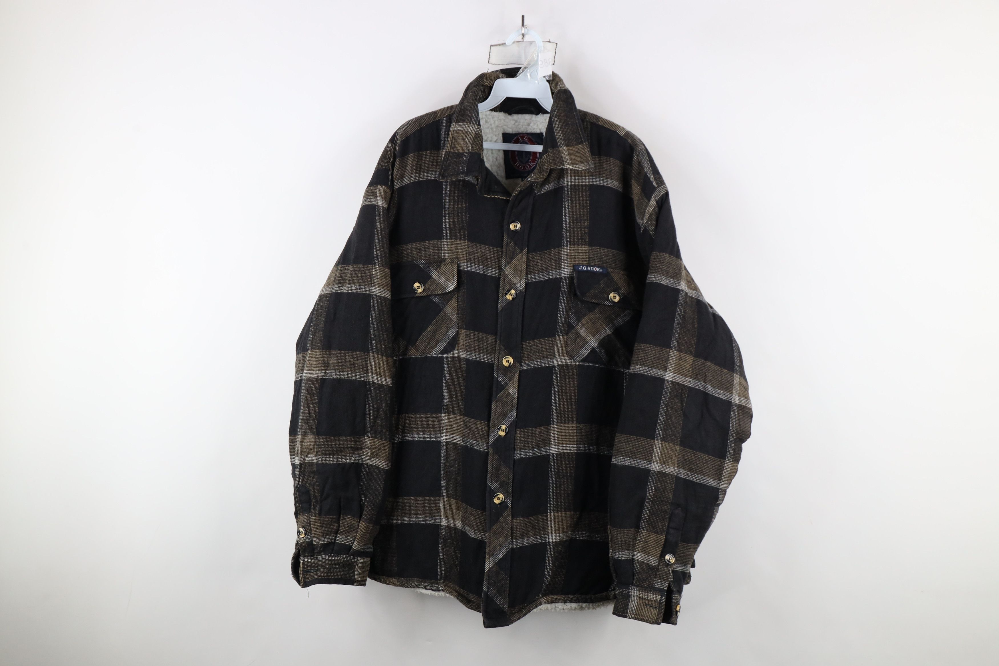 Vintage Vintage 90s Streetwear Fleece Lined Flannel Shirt Jacket Size US XL / EU 56 / 4 - 1 Thumbnail