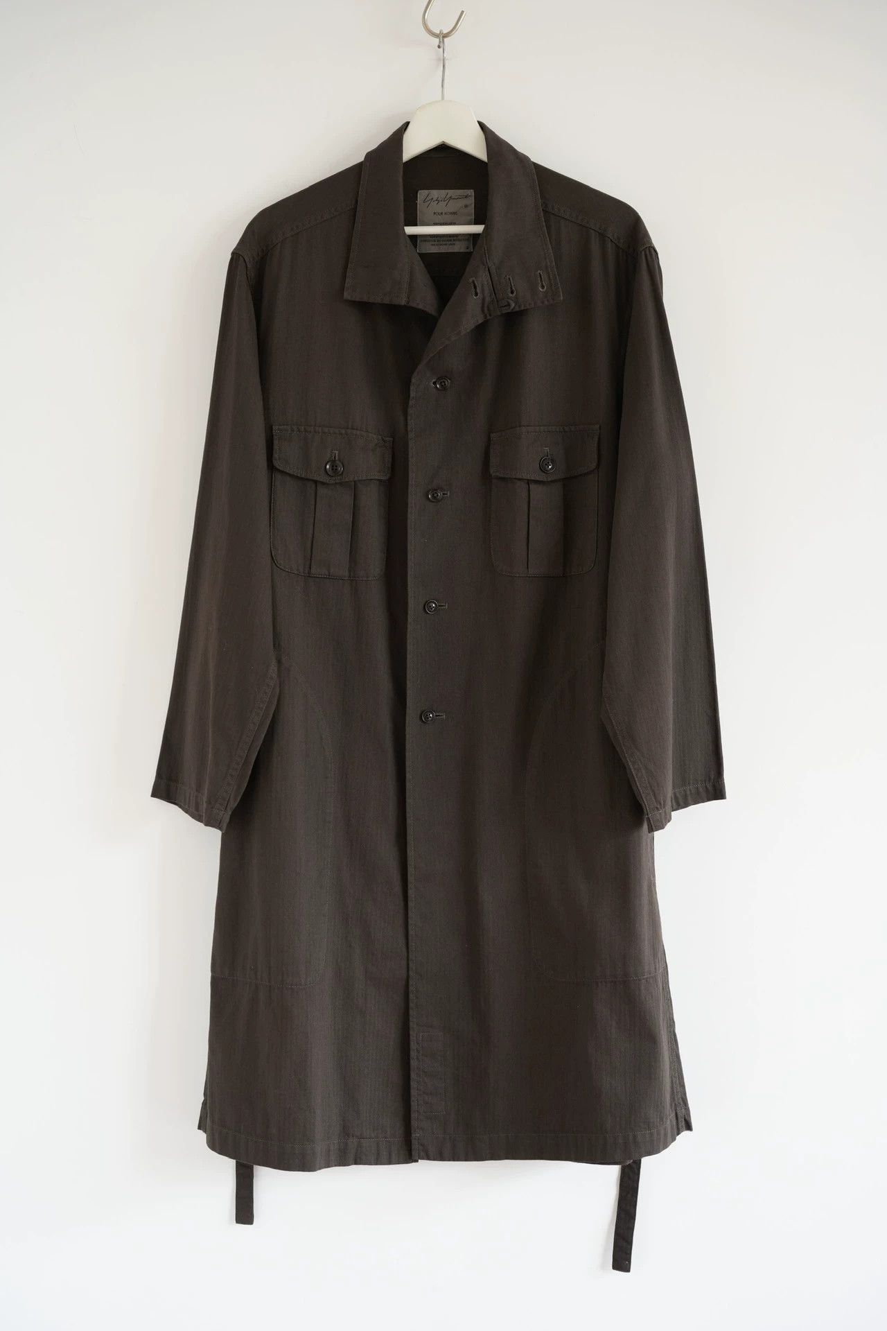 Yohji Yamamoto Yohji Yamamoto 17AW Dried Brown Cotton Belted Coat Size US M / EU 48-50 / 2 - 1 Thumbnail