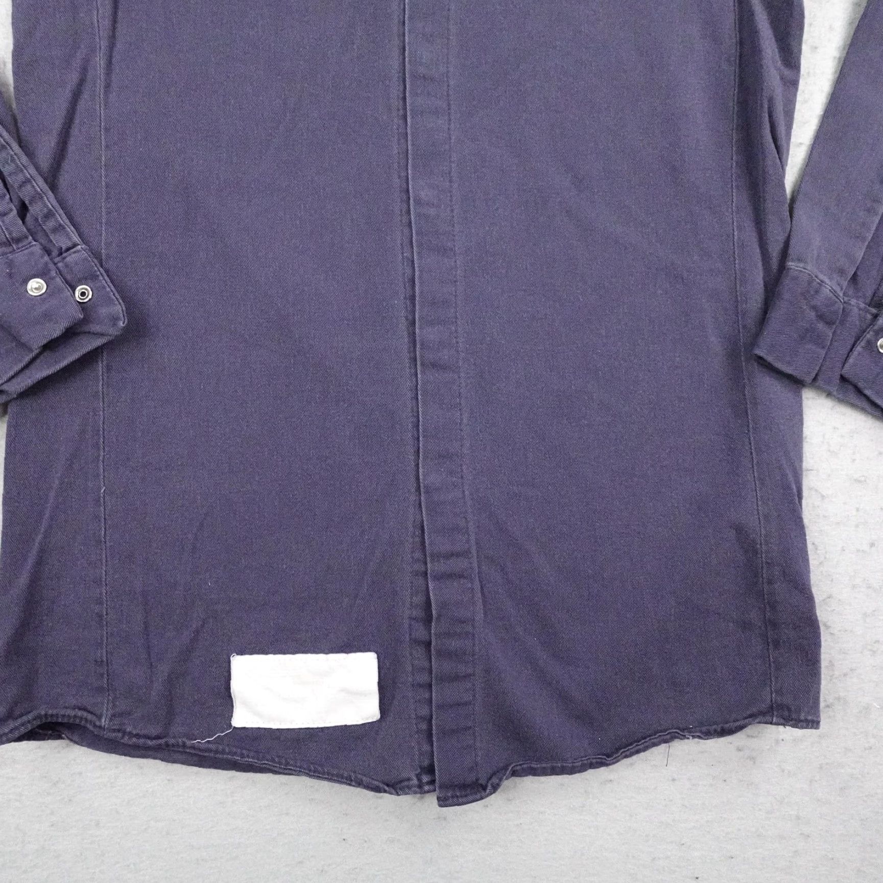 Vintage Bulwark Shirt Mens Small Blue FR Work Flame Resistant CAT2 Mechanic Utility Snap Shirt Size US S / EU 44-46 / 1 - 4 Thumbnail