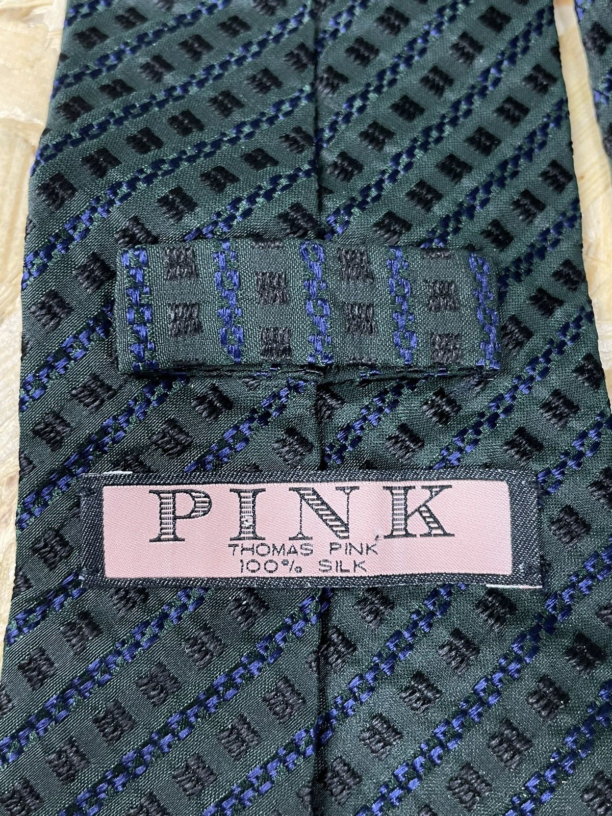 Pink Thomas Pink Made In Marocco Silk Necktie Size ONE SIZE - 4 Thumbnail