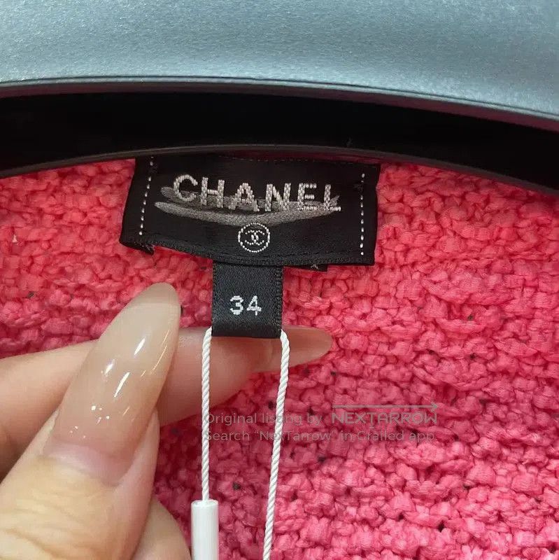 Chanel Chanel Pink Cotton Blend Cropped Sweater . Size XS / US 0-2 / IT 36-38 - 3 Thumbnail