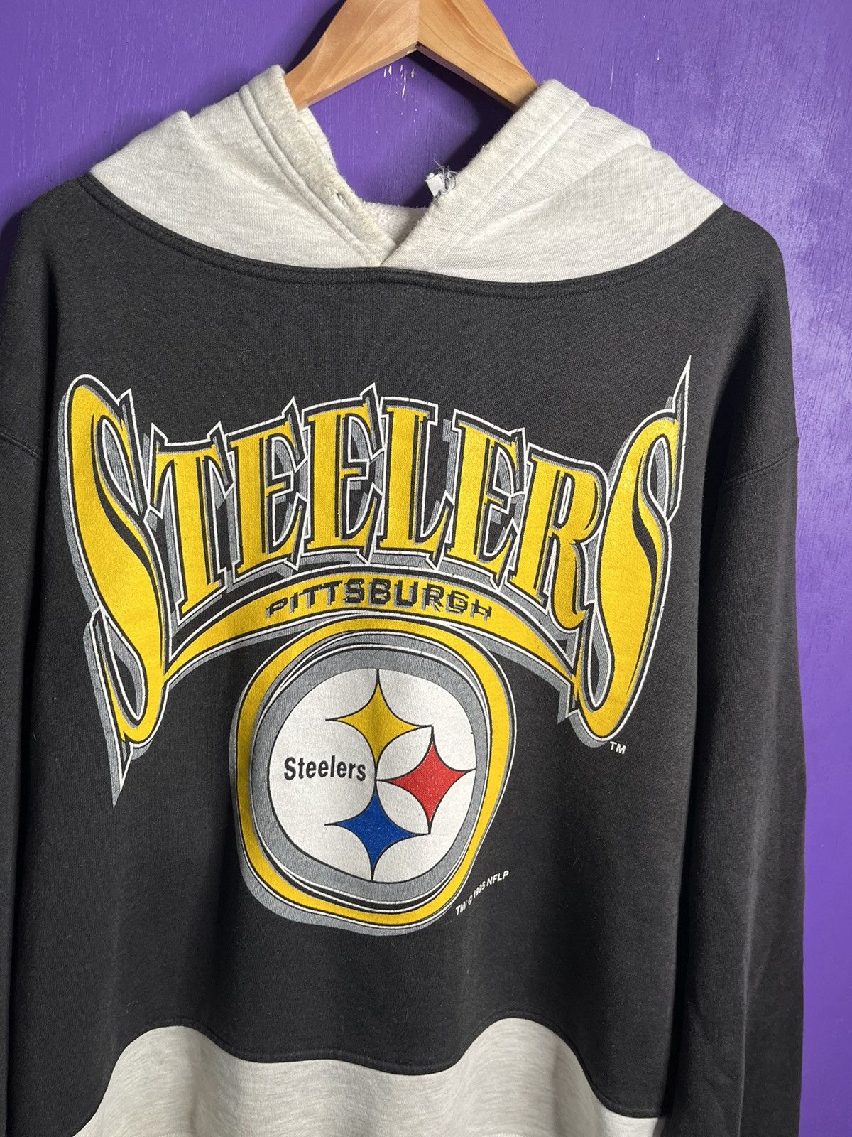 Logo 7 × NFL × Vintage Vintage 1995 Pittsburgh Steelers two tone logo hoodie Size US XL / EU 56 / 4 - 3 Thumbnail