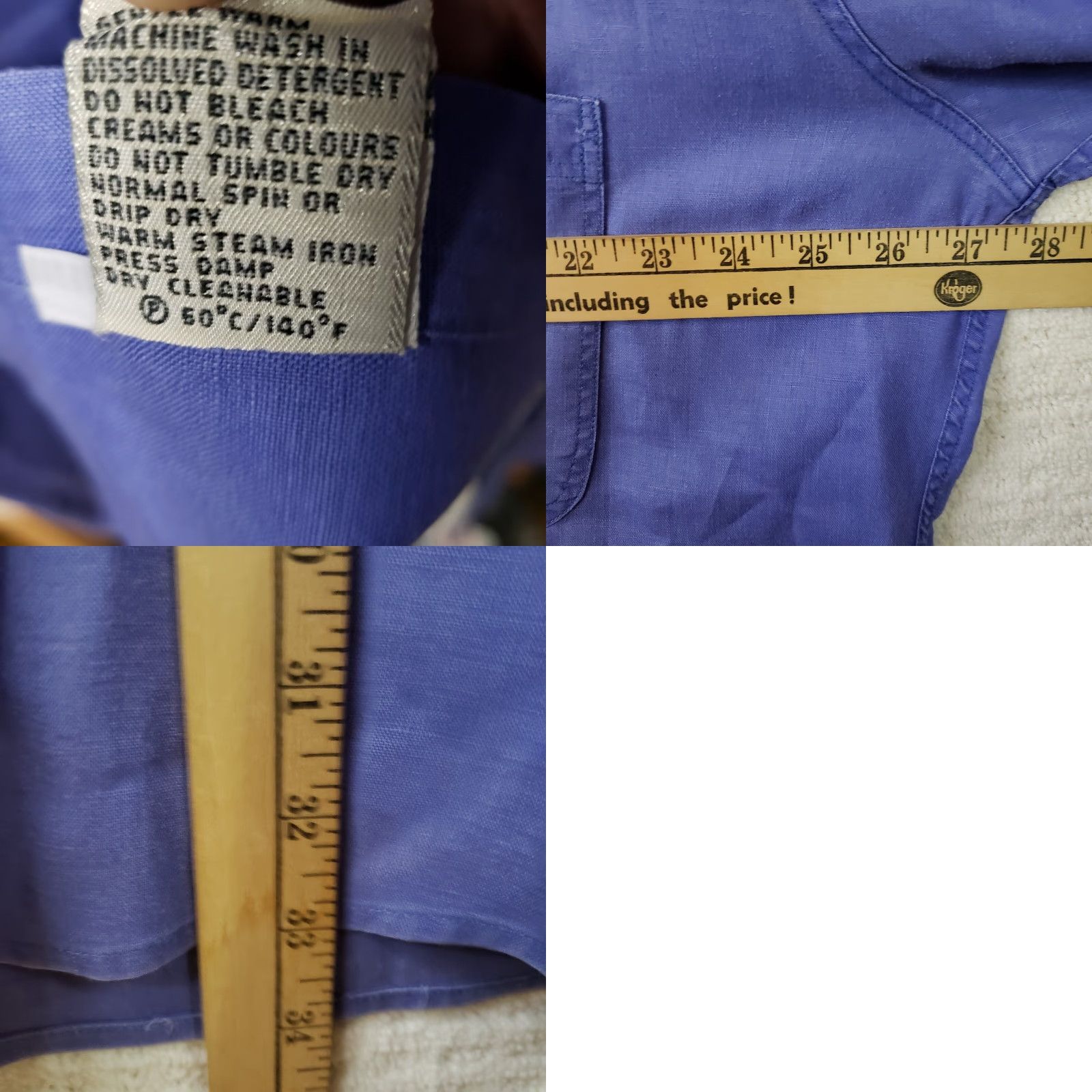 Country Road Country Road Shirt Men's L Blue Linen Plaid Button Up Short Sleeve Lightweight Size US L / EU 52-54 / 3 - 9 Thumbnail