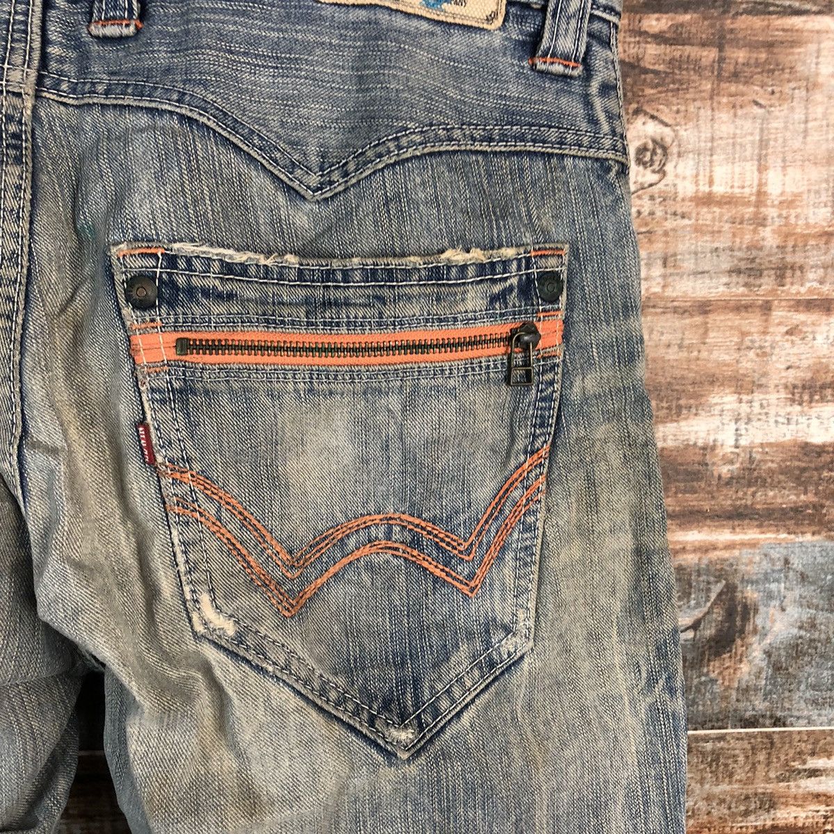 Edwin DLL Edwin Blue Distressed ripped Denim Pants #C239 Size US 35 - 20 Thumbnail