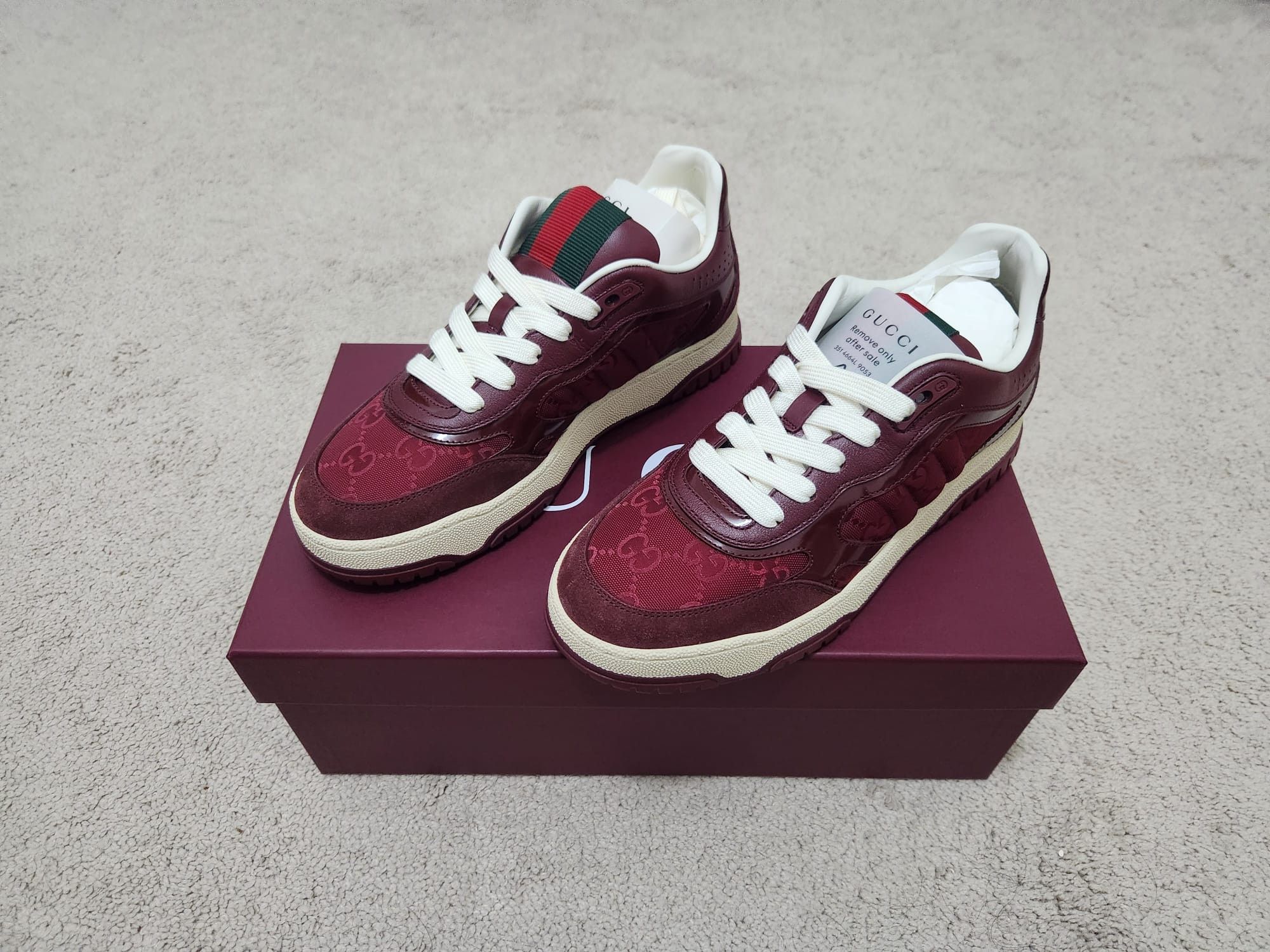 Gucci Gucci Re-Web sneaker in Rosso Ancora red GG canvas Size US 8 / IT 38 - 3 Thumbnail