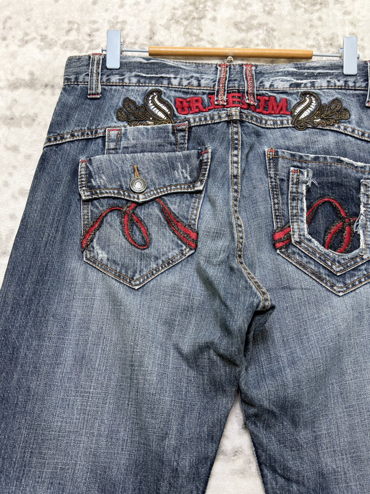 Hysteric Glamour Vintage Oririn Y2K Embroidered Straight Leg Denim Jeans Size US 31 - 11 Thumbnail