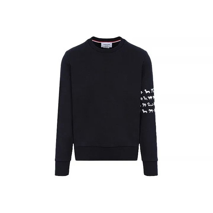 Thom Browne Thom Browne Navy Embroidered Crewneck Sweatshirt Size US M / EU 48-50 / 2 - 1 Thumbnail