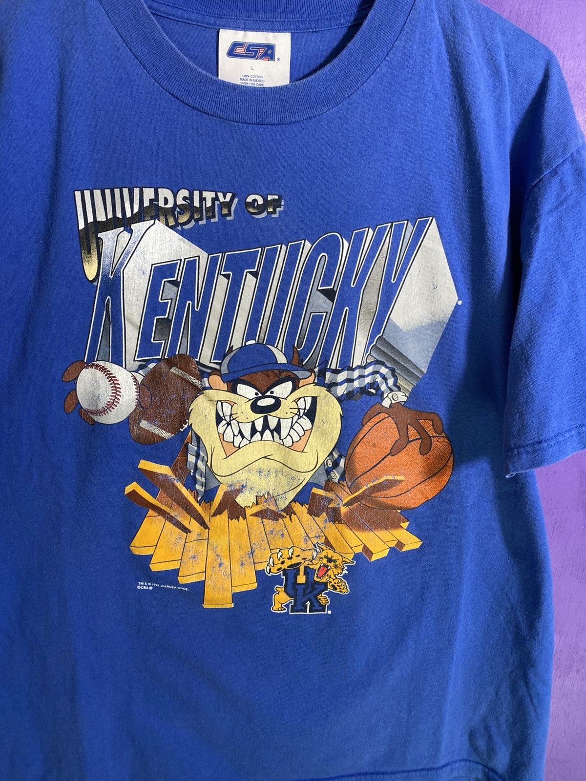 Vintage Vintage 1997 TAZ Kentucky wildcats sports t-shirt Size US L / EU 52-54 / 3 - 3 Thumbnail