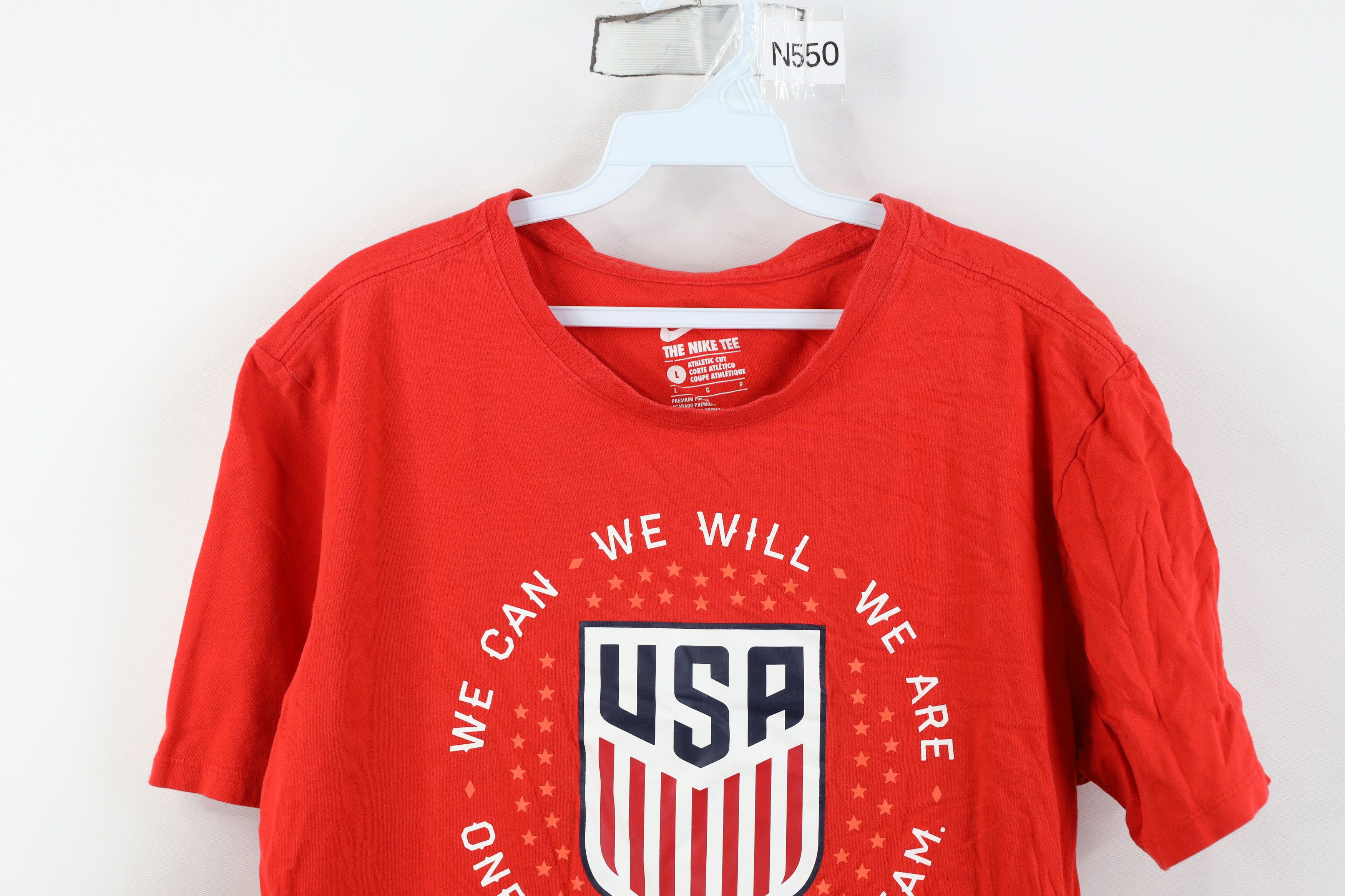 Nike Nike Athletic Cut USA Soccer World Cup Short Sleeve T-Shirt Size US L / EU 52-54 / 3 - 2 Thumbnail