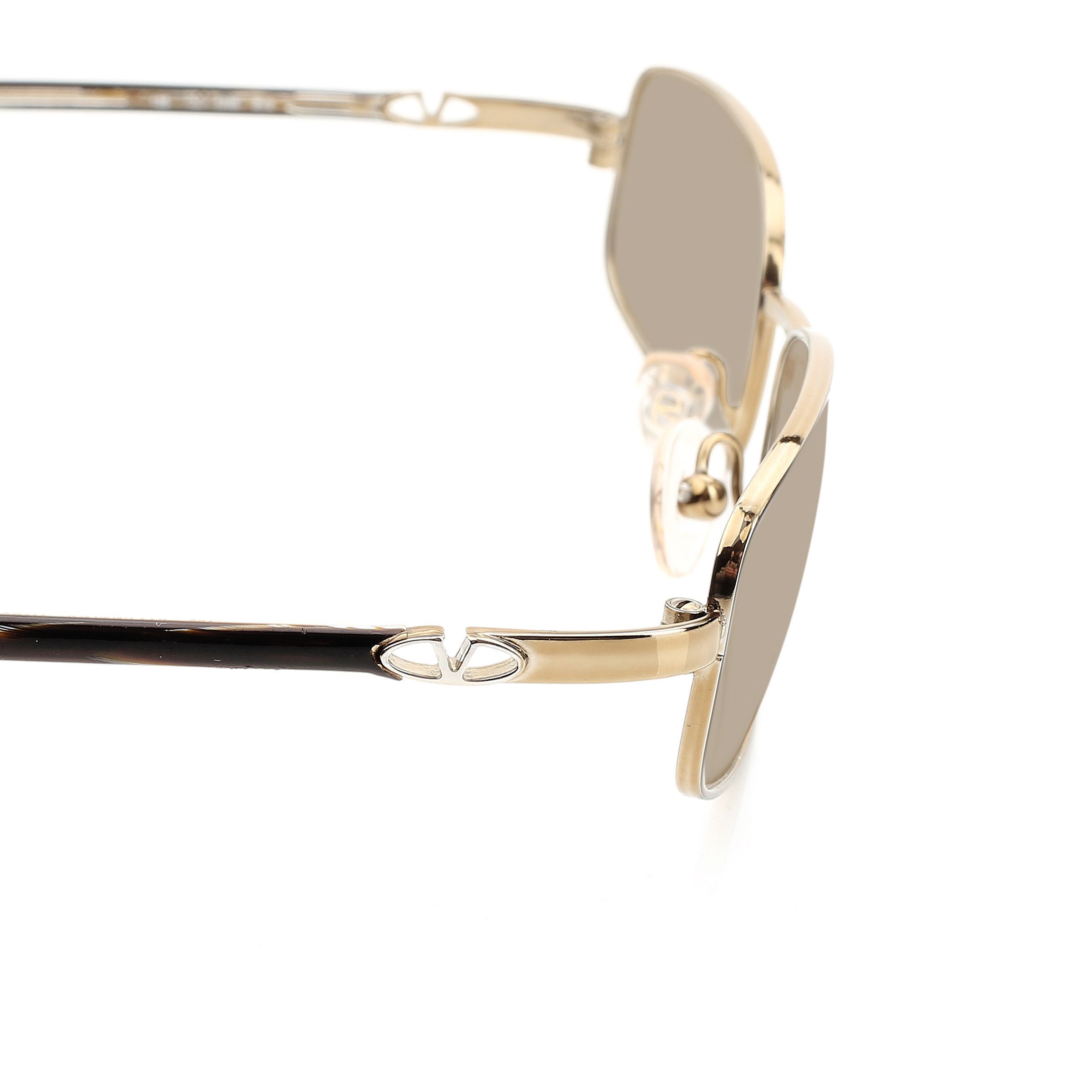 Valentino Valentino '90s Gold Paint Strokes Rectangular Sunglasses Size ONE SIZE - 2 Thumbnail