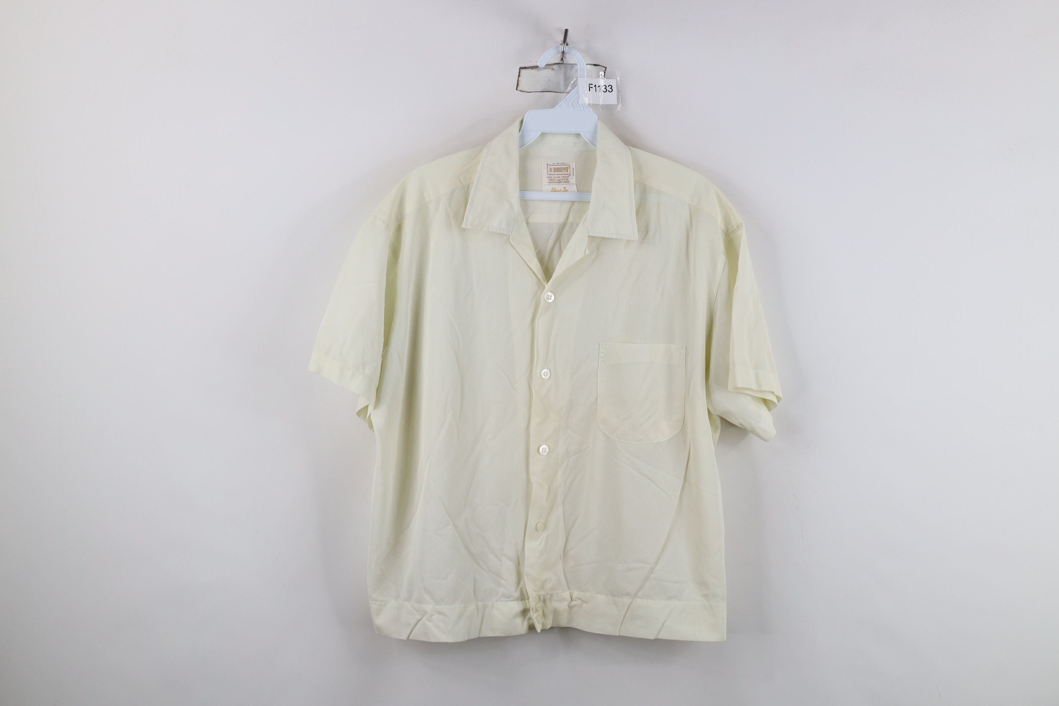 Vintage Vintage 50s 60s Collar Short Sleeve Shirt Jacket Jac Shirt Size US L / EU 52-54 / 3 - 1 Thumbnail