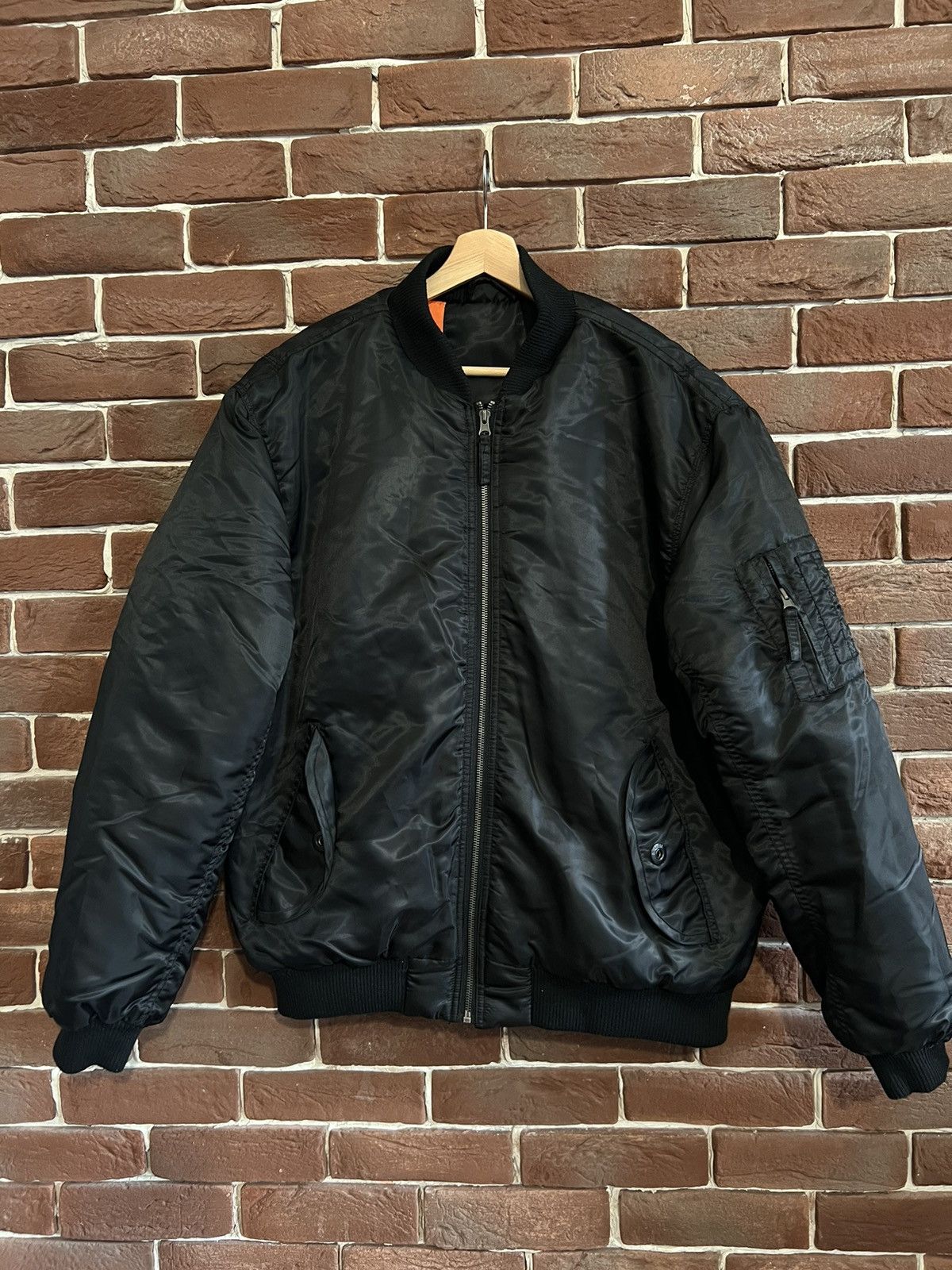 Vintage Ma1 Flyer Black Vintage XL Bomber Jacket BoxyFit Oversize Size US XL / EU 56 / 4 - 1 Thumbnail