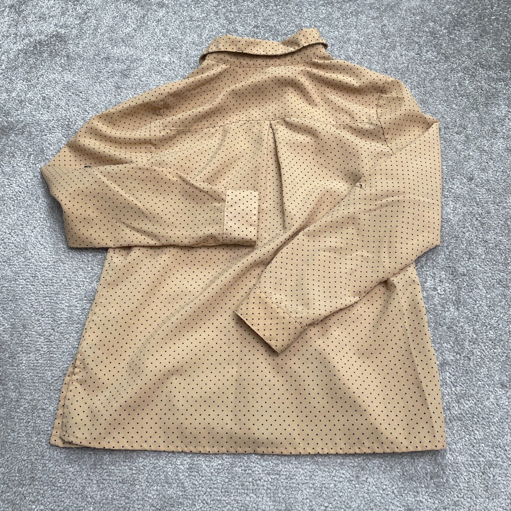 Vintage NY Collection Polka Dot Button Up Shirt Womens PS Brown Long Sleeve Casual Top Size S / US 4 / IT 40 - 2 Thumbnail