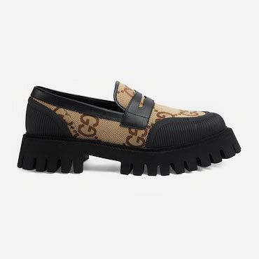image of Gucci Maxi GG Men Loafers Size 7.5 in Beige