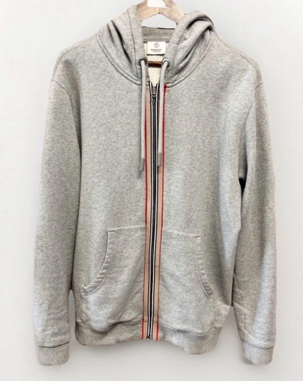 Burberry BURBERRY⚡️Men Size XS "Lexington" Icon stripe gray zip hoodie Size US XS / EU 42 / 0 - 2 Thumbnail
