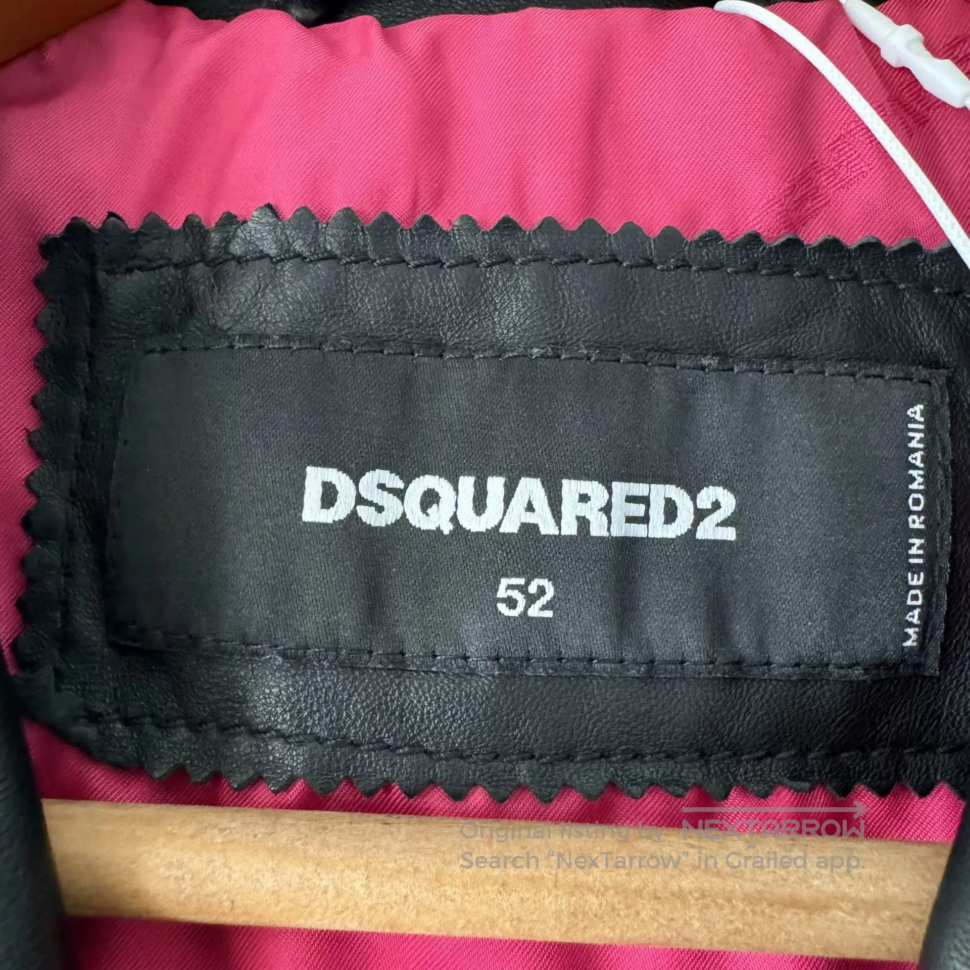 Dsquared2 DSQUARED2 Classic Biker Leather Jacket. Size US L / EU 52-54 / 3 - 3 Thumbnail
