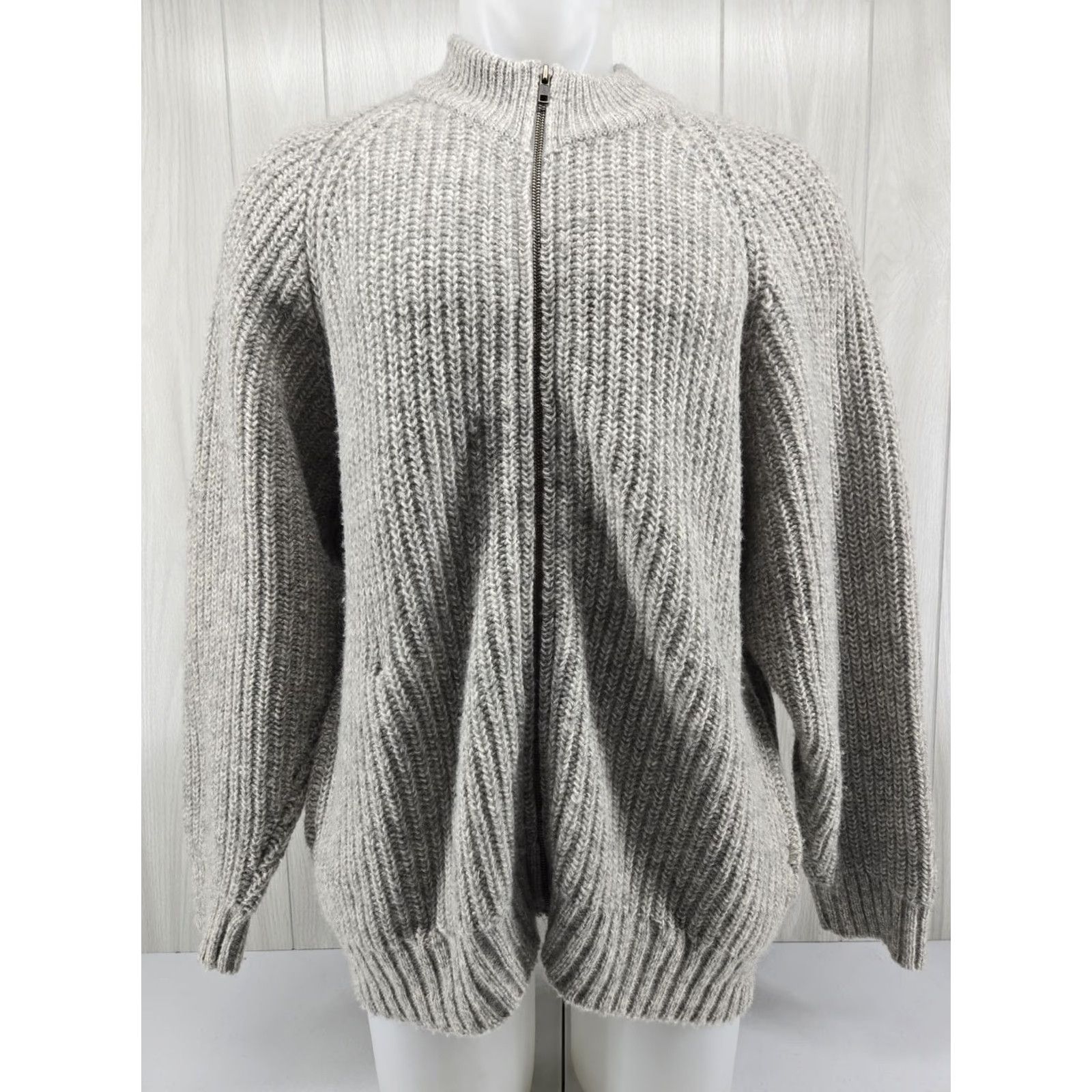Eddie Bauer VINTAGE Eddie Bauer Sweater Mens XL Gray Wool Blend Full Zip Shirt 90s Outdoor Mens Size US XL / EU 56 / 4 - 2 Thumbnail