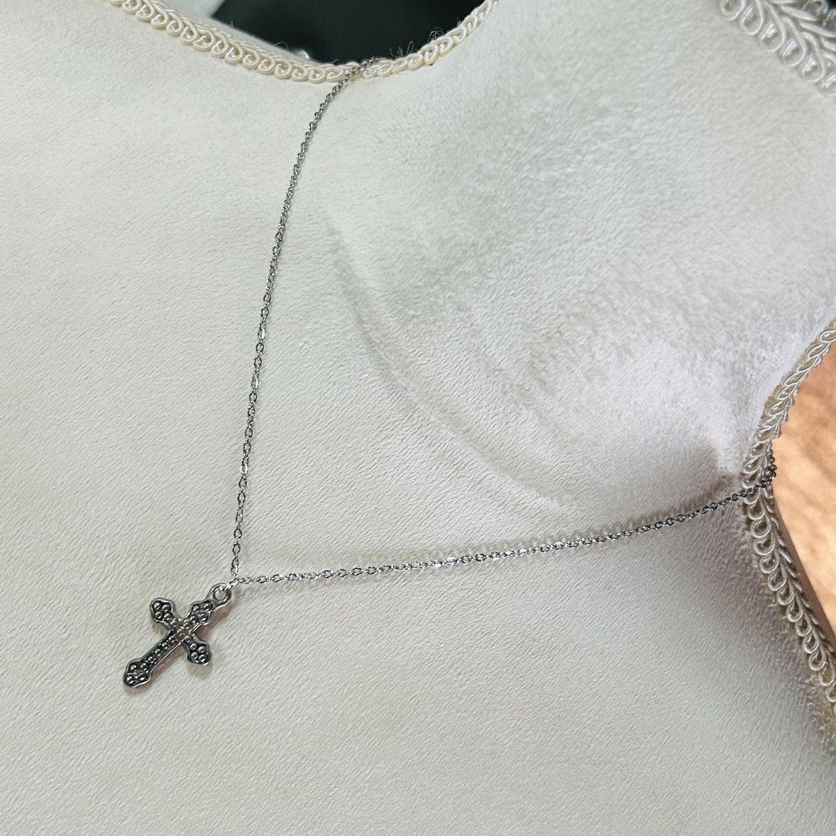 Handmade Handcrafted salvaged vintage textured cross pendant necklace Size ONE SIZE - 1 Thumbnail