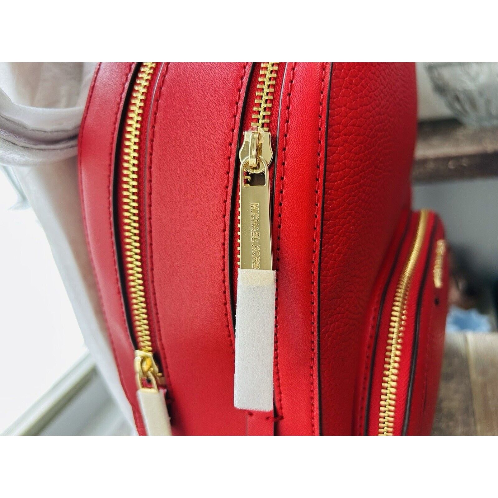 Michael Kors NWT Michael Kors Jaycee Backpack Leather Bright Red MSRP 498 Size ONE SIZE - 16 Thumbnail