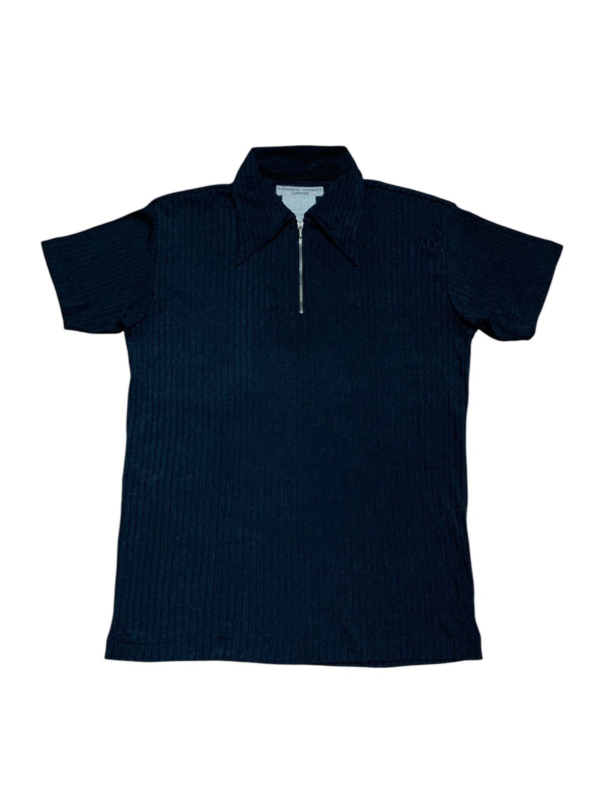 Katharine Hamnett London 2000s KHL knit zip polo shirt Made in Japan Size US M / EU 48-50 / 2 - 1 Thumbnail