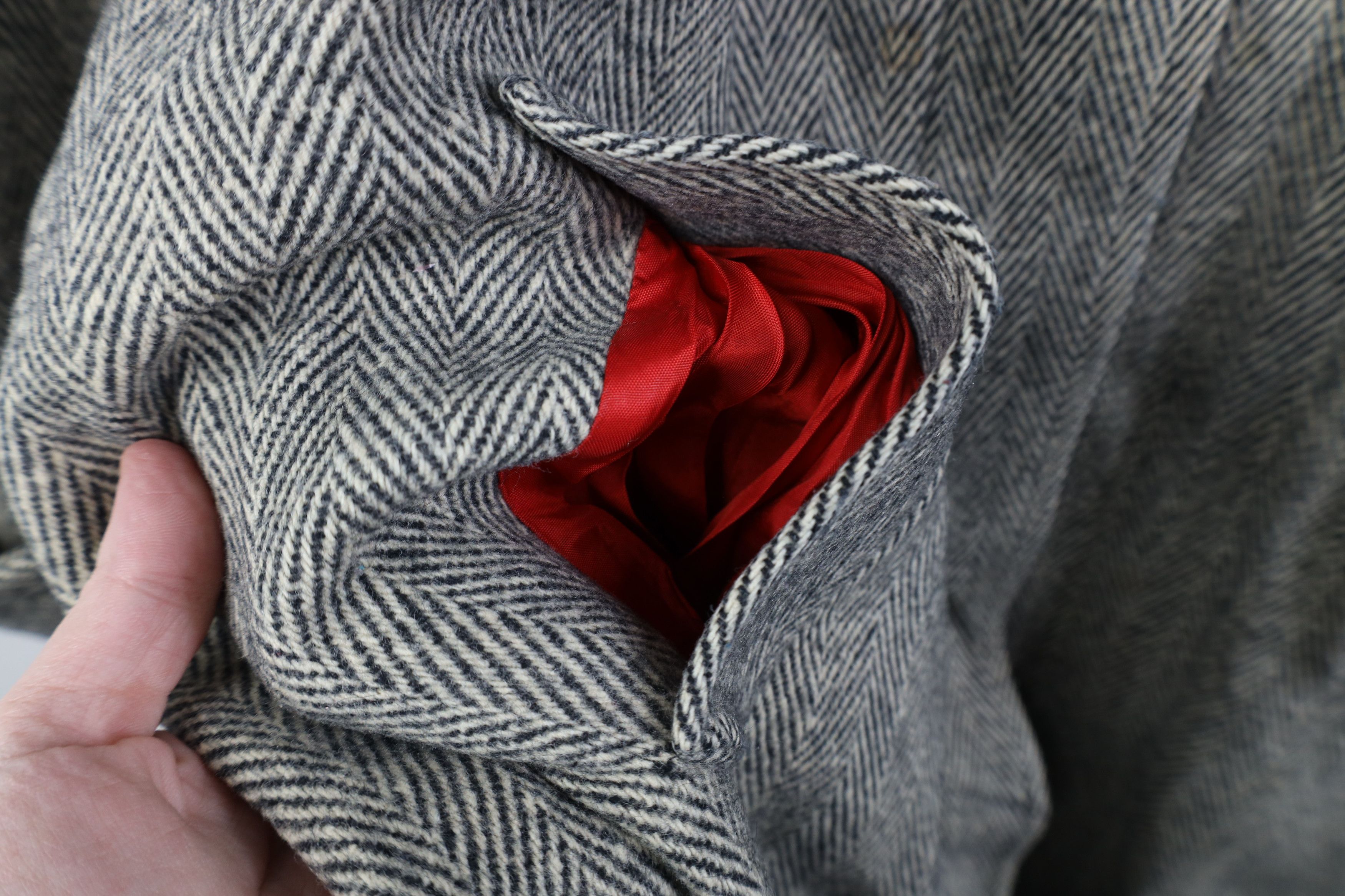 Vintage Vintage 70s Streetwear Heavy Wool Herringbone Jacket USA Size XXL / US 16-18 / IT 52-54 - 7 Thumbnail