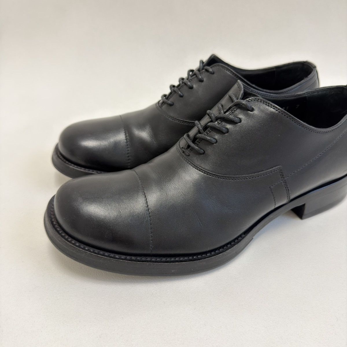Prada Mid 2000s Black Leather Derby Shoes Size US 8 / EU 41 - 3 Thumbnail
