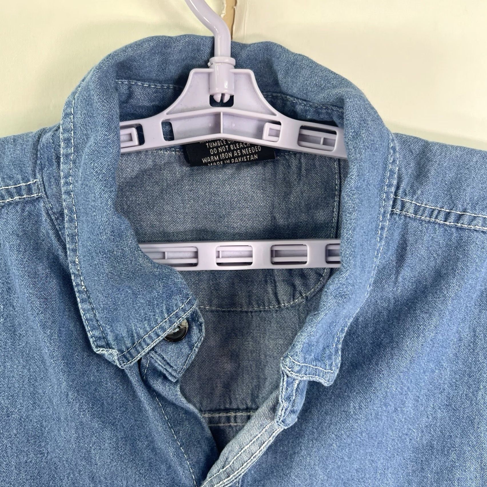 Denime VINTAGE Biker's Edge Denim Shirt Button-Up Men 4XL Blue Slim Fit Casual Shirt Size US XXL / EU 58 / 5 - 3 Thumbnail