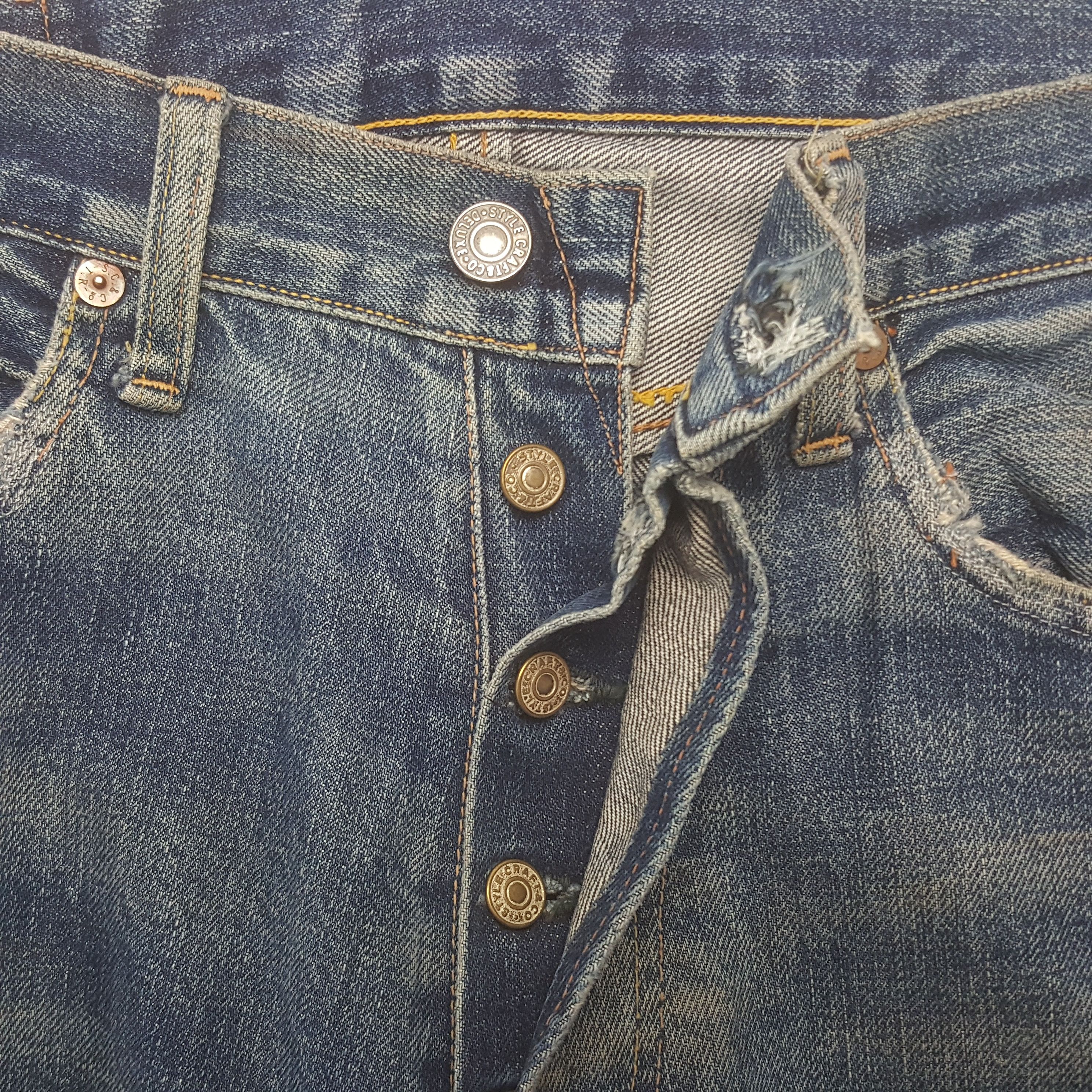 If Six Was Nine × Japanese Brand × Vintage Vintage Evis Japanese Brand Daicock Custom Art Denim Jeans Size US 29 - 7 Thumbnail