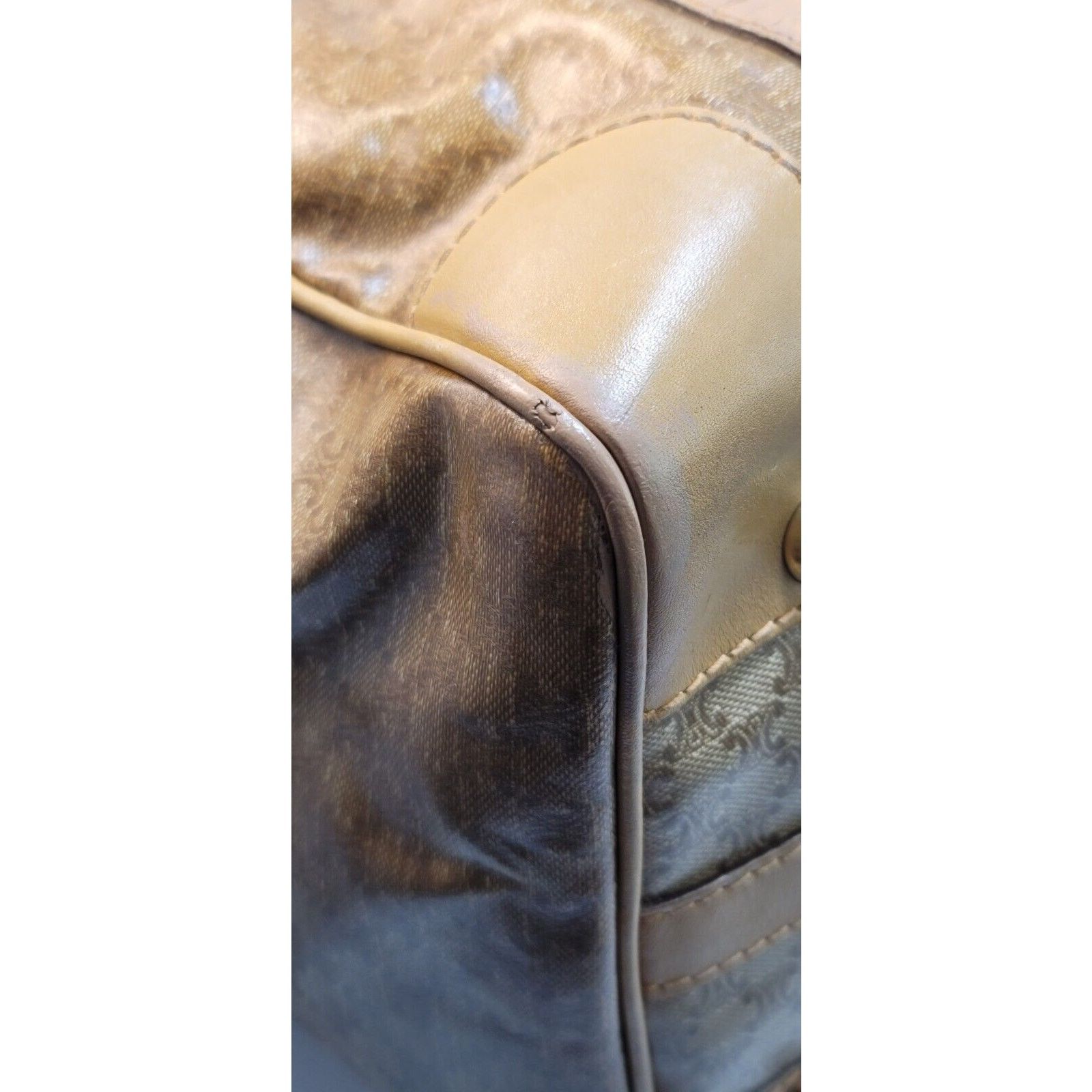 Celine AUTHENTIC CELINE BOSTON HANDBAG Macadam PVC Brown GUC Size ONE SIZE - 21 Thumbnail