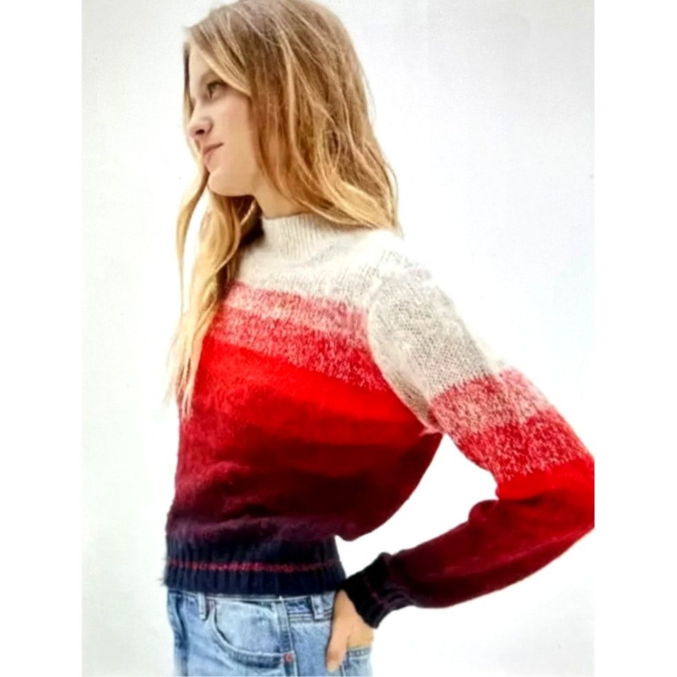 American Eagle Outfitters Red Ombre Mock Neck Soft American Eagle Outfitters Sweater M Size M / US 6-8 / IT 42-44 - 4 Thumbnail