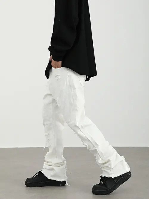 VIBE ripped flared damaged jeans Size US 28 / EU 44 - 6 Thumbnail